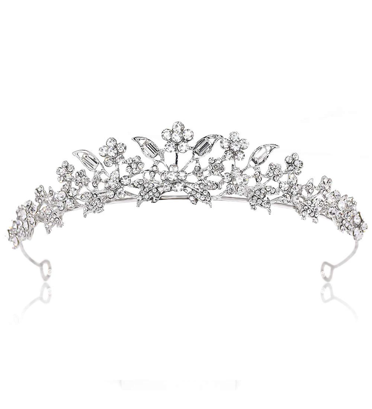 Rhinestone Crystal Tiara Headband Queen Princess Crown for Women - Silver - Buy Online on GoSupps.com