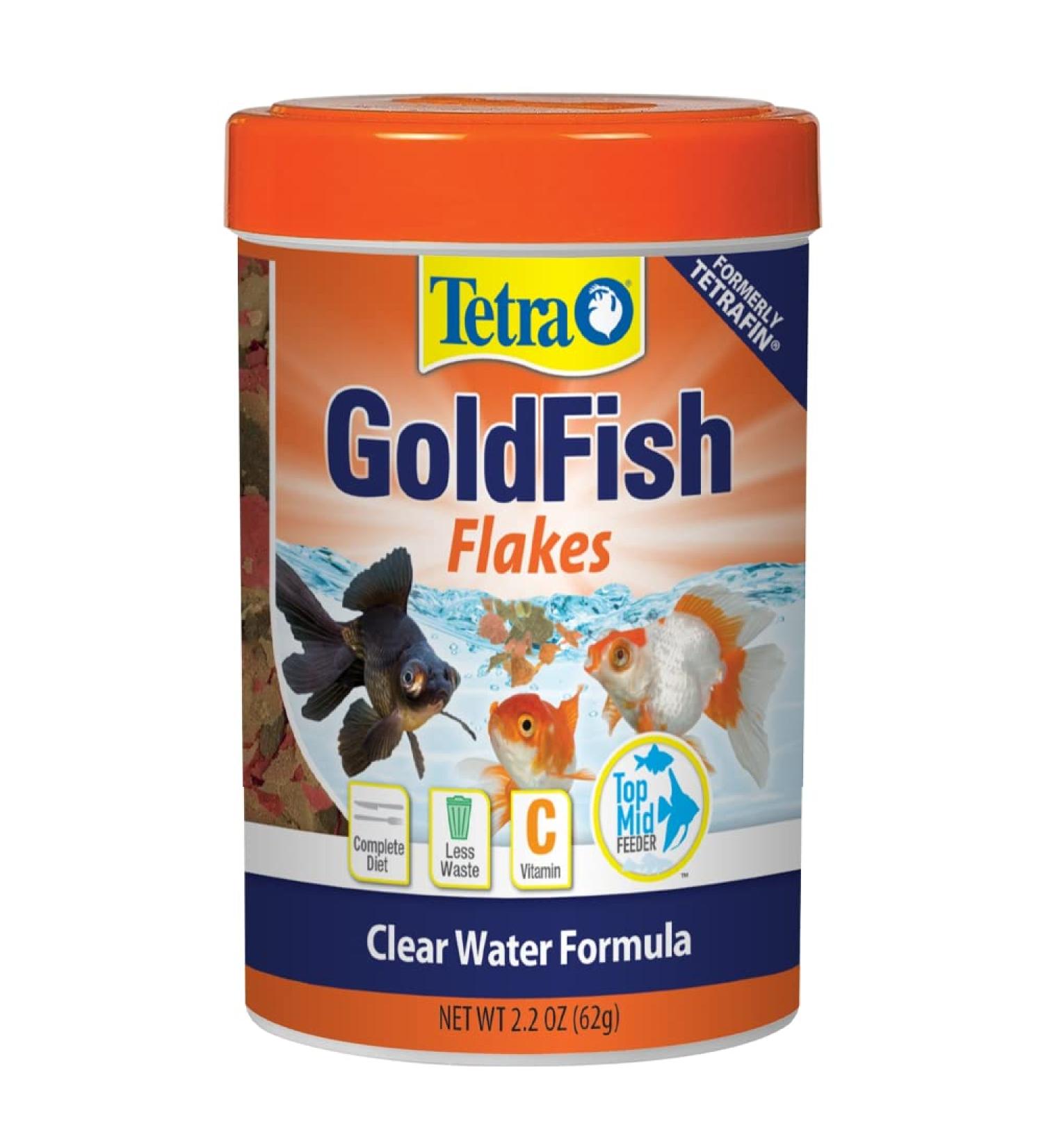 Tetra Goldfish Flakes 2.2 oz - Balanced Diet for Clear Water Formula - Buy Online on GoSupps.com