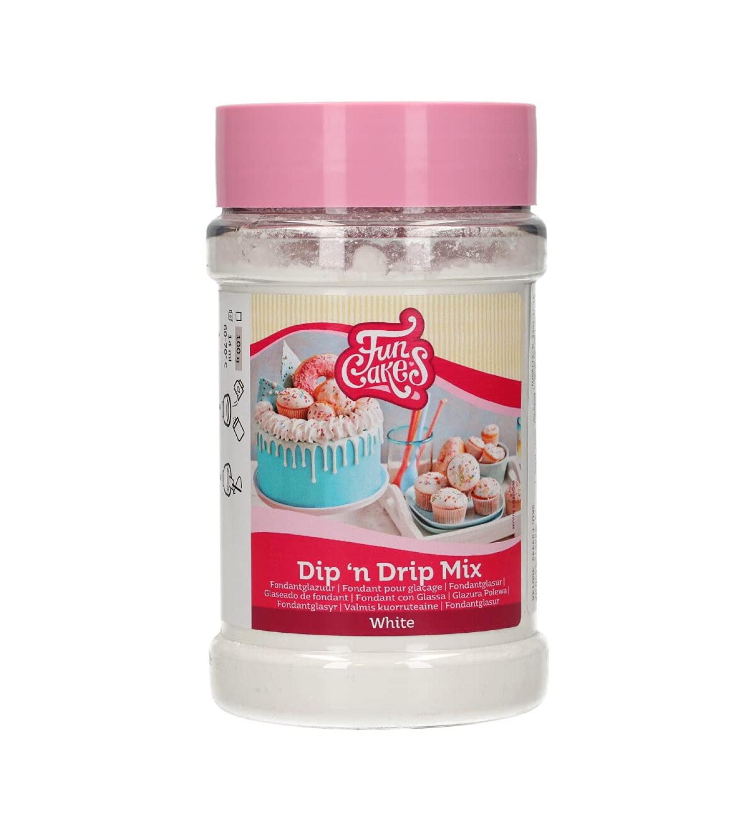 FunCakes Mix for Dip 'n Drip White: Drip for Cakes Great Taste Perfect for Cake Decorating Drip for Cakes Cake Drip. 150g.