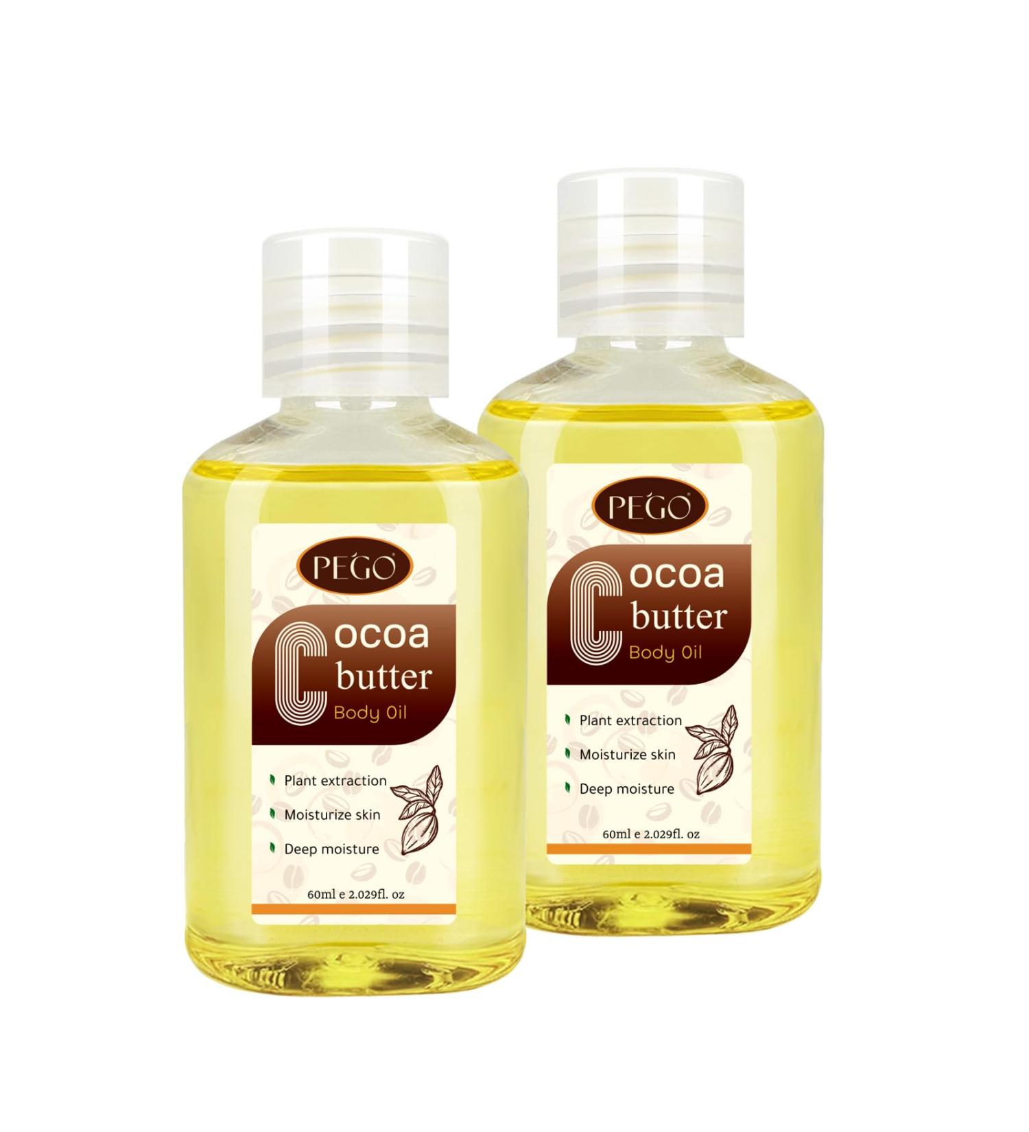 PEGO Cocoa Butter Body Oil, Deep Hydrating,Improving Skin,Restores Skin Barrier, Reducing Wrinkles,Massage Oil and Moisturizing Oil for Dry Skin (2Pack) 2.03 Fl Oz (Pack of 2) - Buy Online on GoSupps.com
