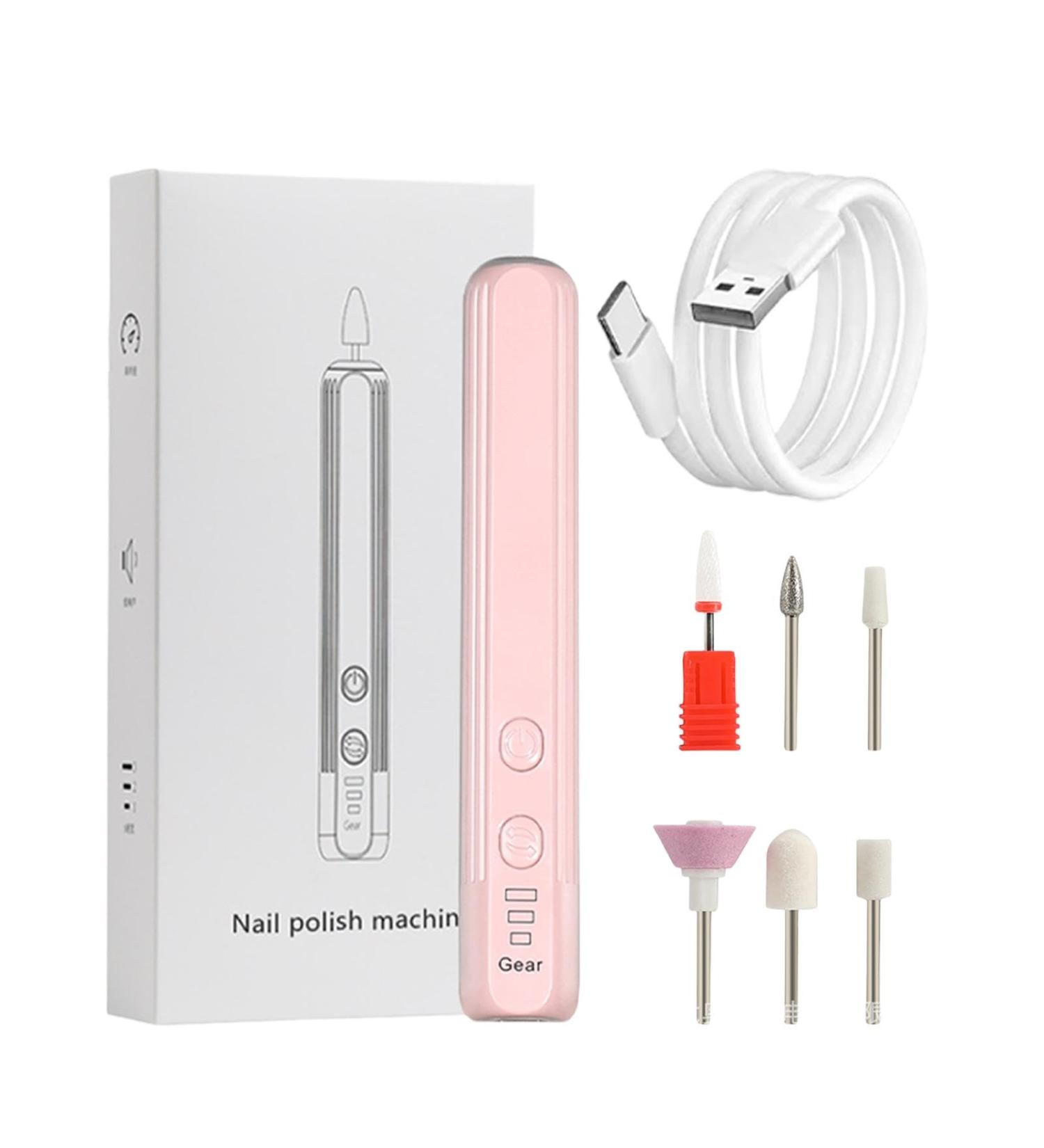 Electric Nail Drill Kit | Electric Polishing Set with Nail Drill - Compact Portable Design Electric Filer Hand Foot Care Tool for Nail Grind Sakura Pink English Version  - Buy Online on GoSupps.com
