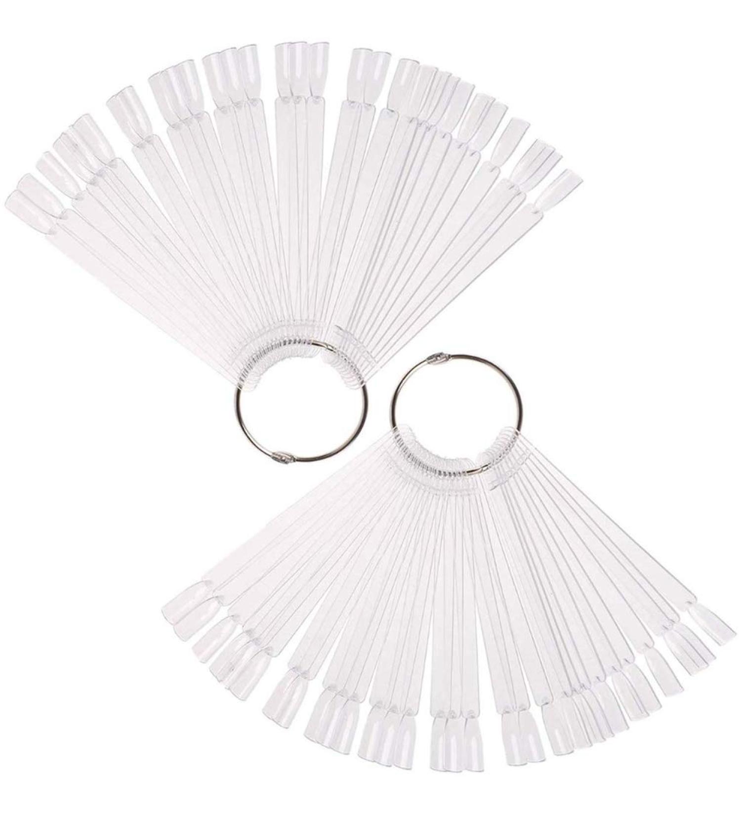 100 PCS Transparent Nail Swatches Sticks Fan-shaped Polish Display Board for Nail Art Tips Practice - Buy Online on GoSupps.com