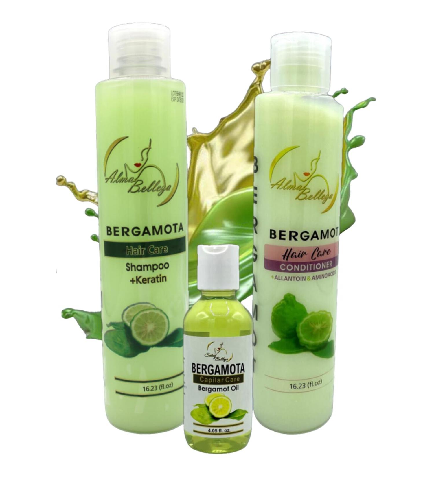 ALMA BELLEZA Bergamota Hair Care Set - Shampoo & Conditioner (16.23 fl. oz) + Beauty Oil (4 fl. oz) - Premium International Shipping - Buy Online on GoSupps.com