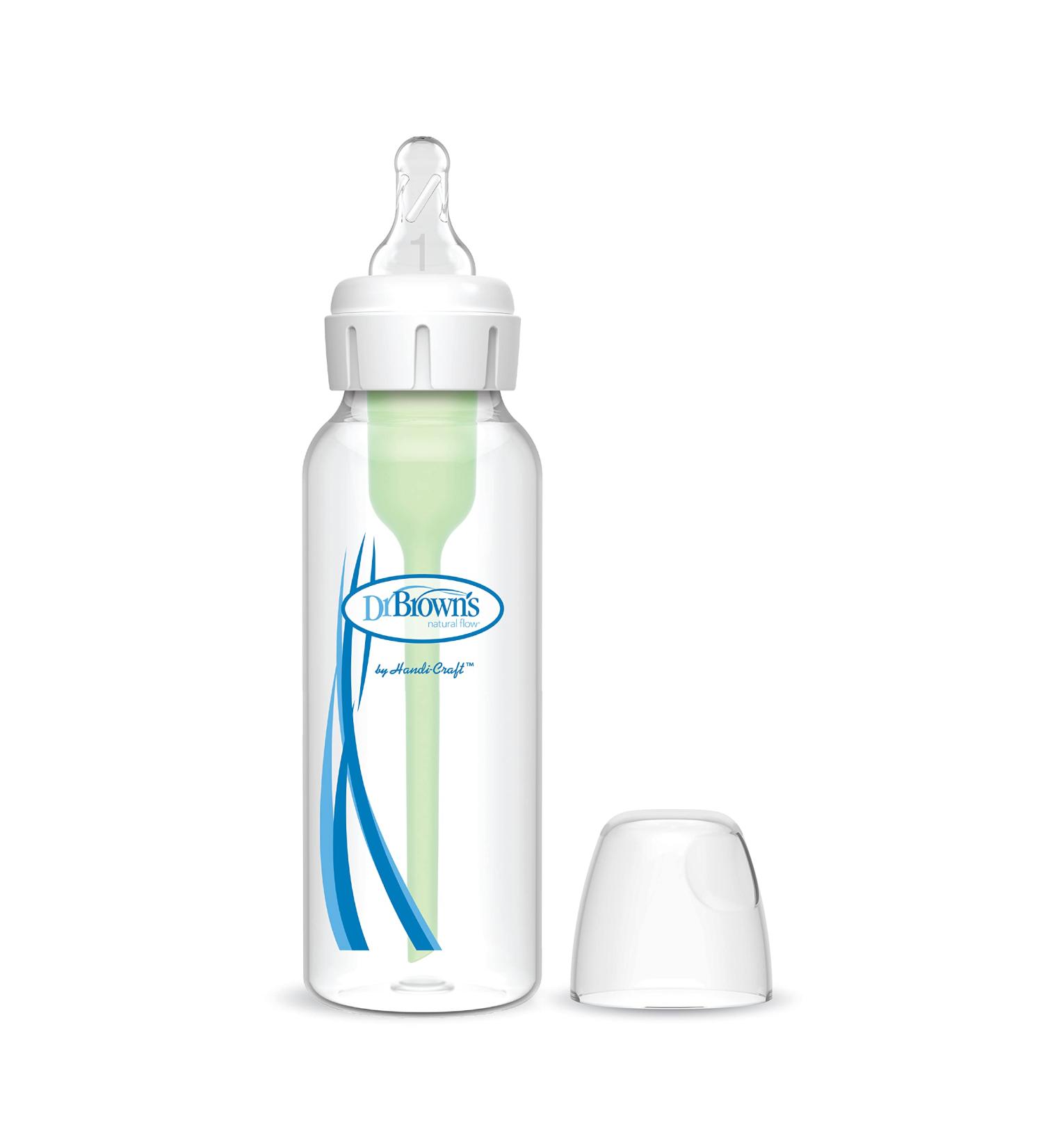 Dr. Brown's Natural Flow Anti-Colic Options+ Narrow Baby Bottle 8oz with Level 1 Nipple - 1 Pack, Clear - Buy Online on GoSupps.com