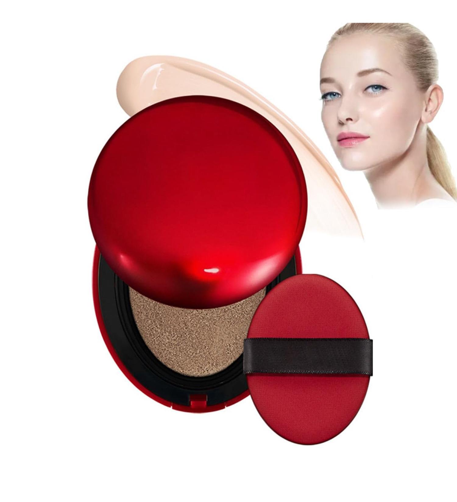 Red Cushion Foundation Red Fit Cushion Foundation SPF40 PA++ CC Concealer for Glass Skin Long-Lasting Lightweight High Coverage Waterproof & Sweatproof Semi-Matte Natural Face Makeup (Porcelain) - Buy Online on GoSupps.com
