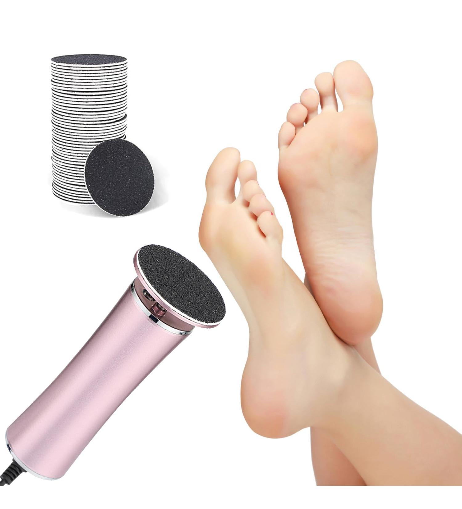 Electric Foot File Electric Callus Remover for Feet Rechargeable Foot Sander for Hard Skin Adjustable Speed with 60 Sandpaper Discs and 1 Cleaning Brush - Buy Online on GoSupps.com