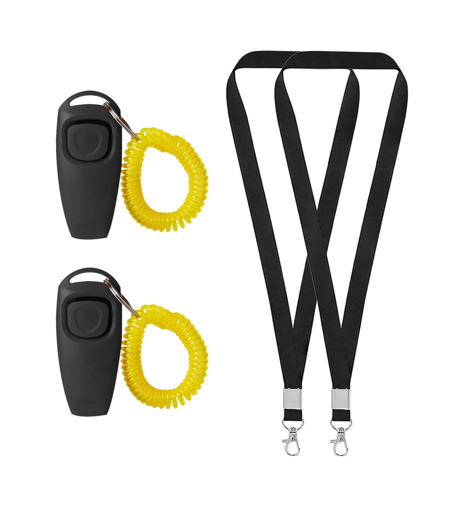 Miquora 2 Pcs Dog Whistle Dog Training Clicker with Wrist Strap and Lanyards 2 in 1 Whistle and Clicker Pet Training Tools Portable Pet Training Clicker Long Distance - Buy Online on GoSupps.com