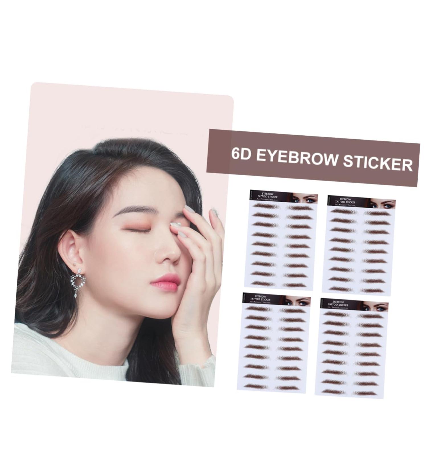 PLAFOPE 4pcs Eyebrow Stickers Eyebrow Transfer Sticker Black Stickers Eyebrow Stencils 4d Shaper Transport 21x15cm Brown - Buy Online on GoSupps.com