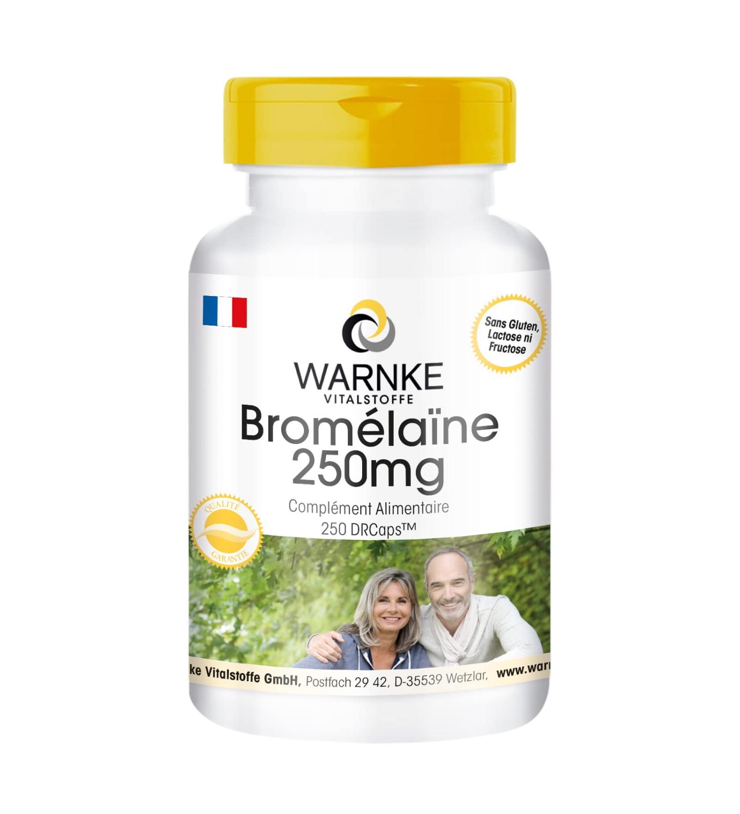 Bromelain 250 mg - 250 capsules - 600 F.I.P. - Vegetarian - Delayed release - Bromelain | Warnke Vitalstoffe - Quality of German pharmacies - Buy Online on GoSupps.com