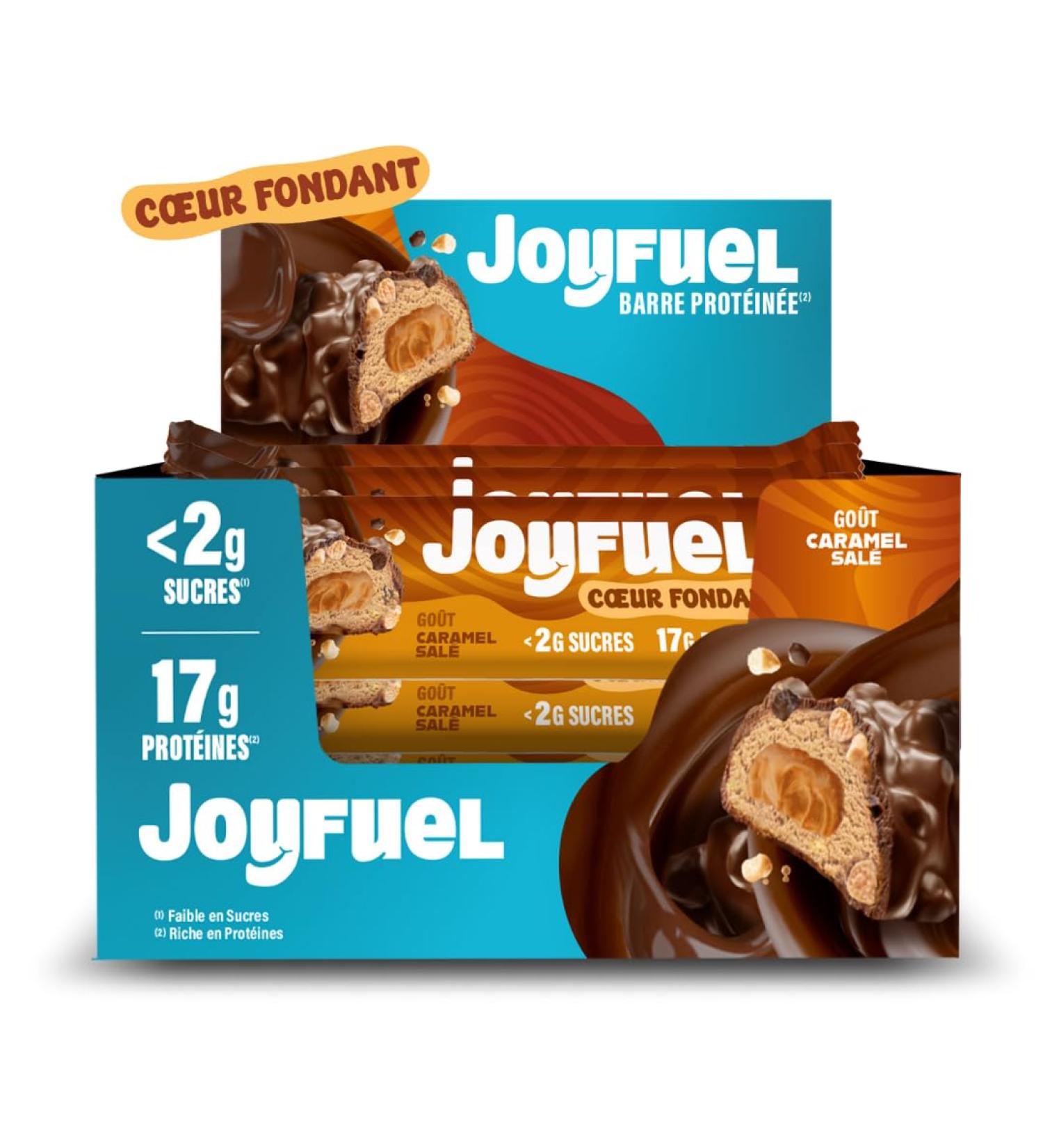 JOYFUEL - Barre Prot in e C ur Fondant - Go ts Caramel Sal - 2g de sucre - 17g de prot ines - 12 barres X 50g - Buy Online on GoSupps.com