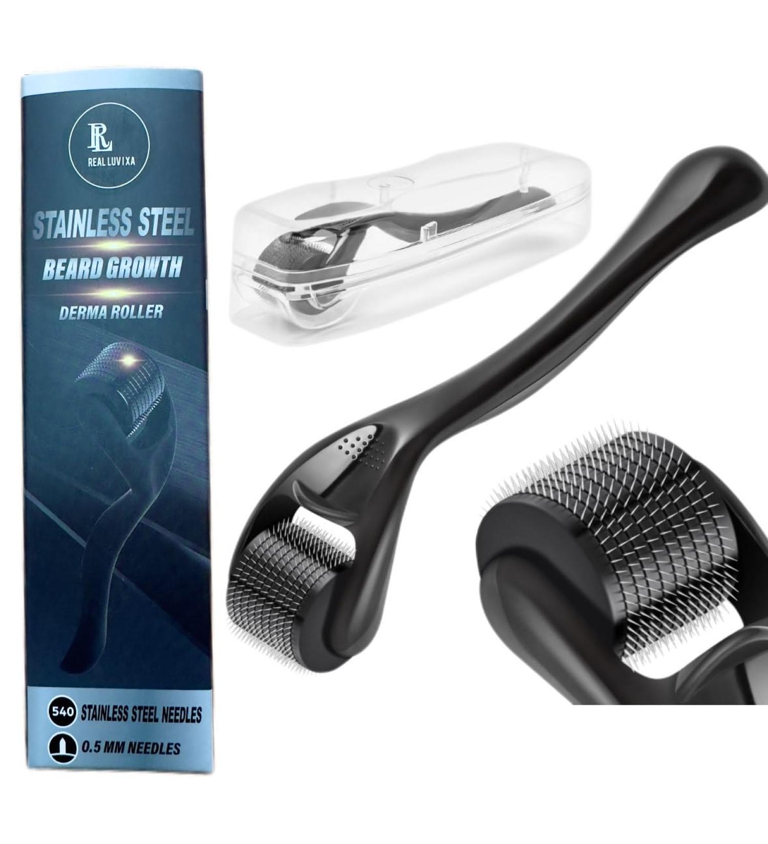 Beard Roller 0.5mm - Derma Roller for Beard Growth & Skin Care | Micro Needle Roller for Men & Women - Buy Online on GoSupps.com