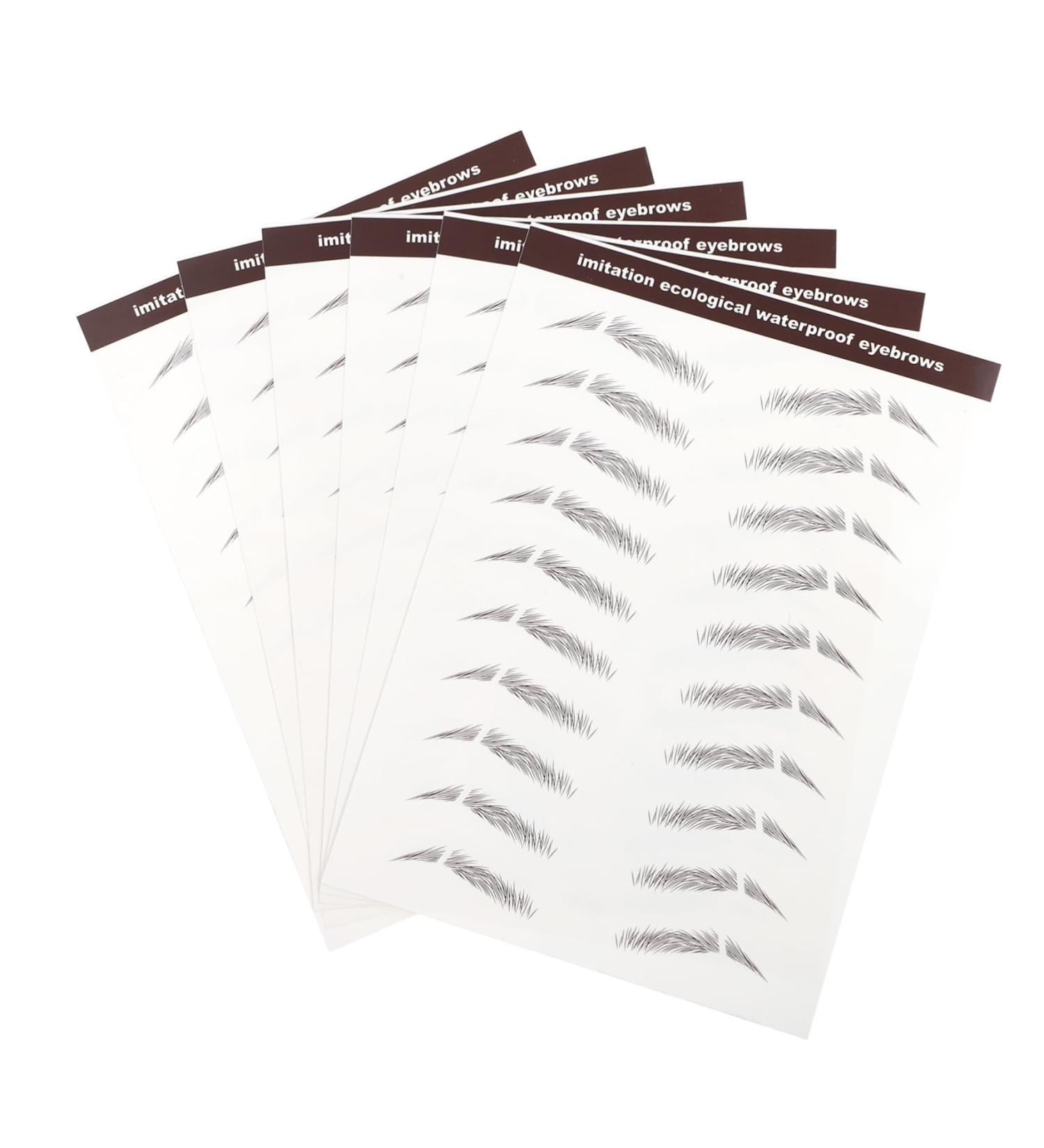 Beavorty 6pcs Eyebrow Stickers Makeup Stickers Instant Transfer Eyebrows 3d Hair-like Eyebrows Stickers Miss 1 count (Pack of 1) Brown - Buy Online on GoSupps.com