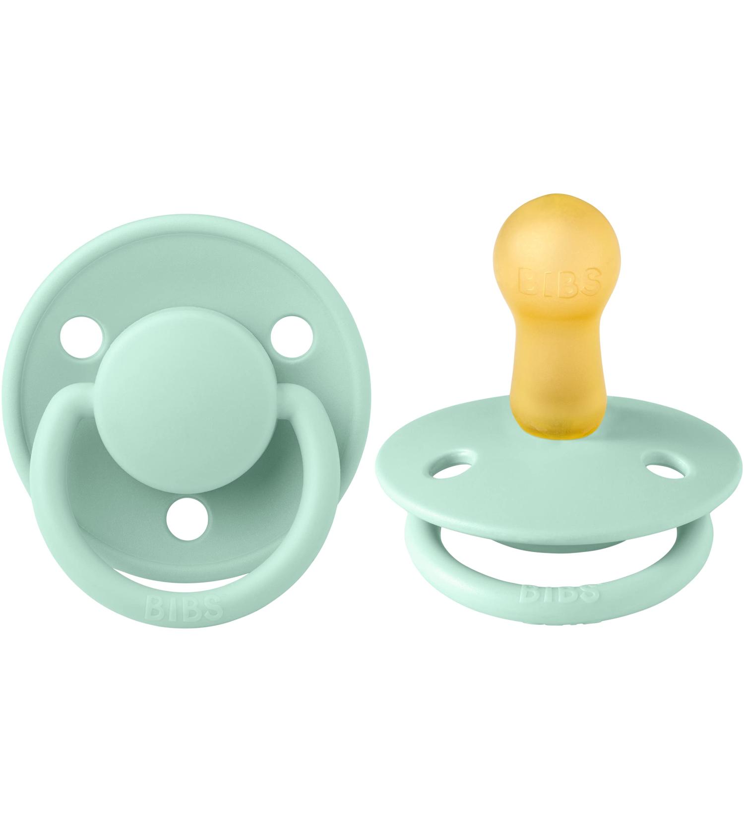 BIBS Pacifiers   De Lux | BPA-Free Natural Rubber Baby Pacifier | Made in Denmark | Set of 2 Soothers (Nordic Mint  0-6 Months Natural Rubber) - Buy Online on GoSupps.com