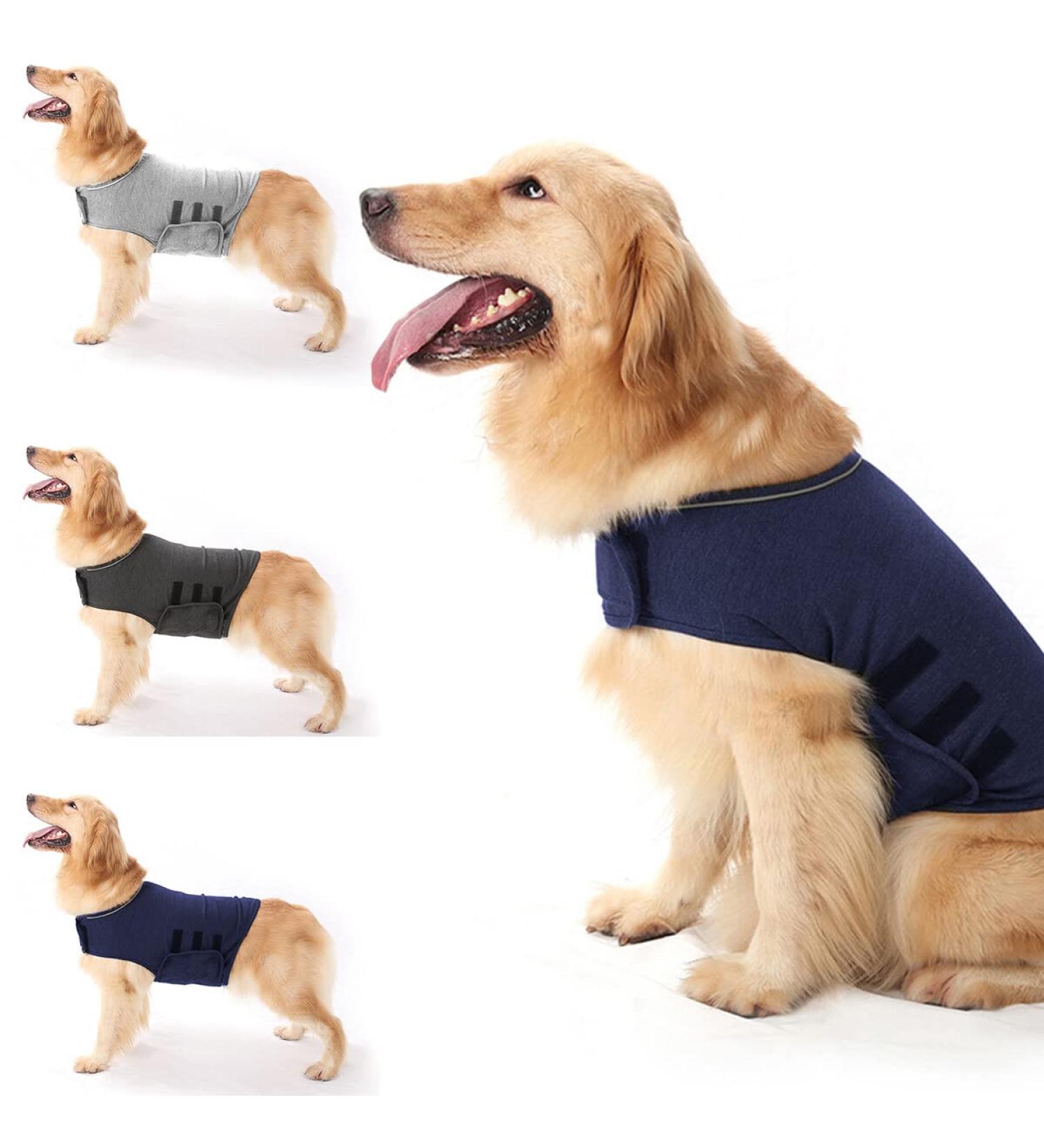 Buy Anti-Fear Dog Jacket | Sedative Shirt for Pet Stress Relief | XL Navy Blue Thunder Wrap - Buy Online on GoSupps.com