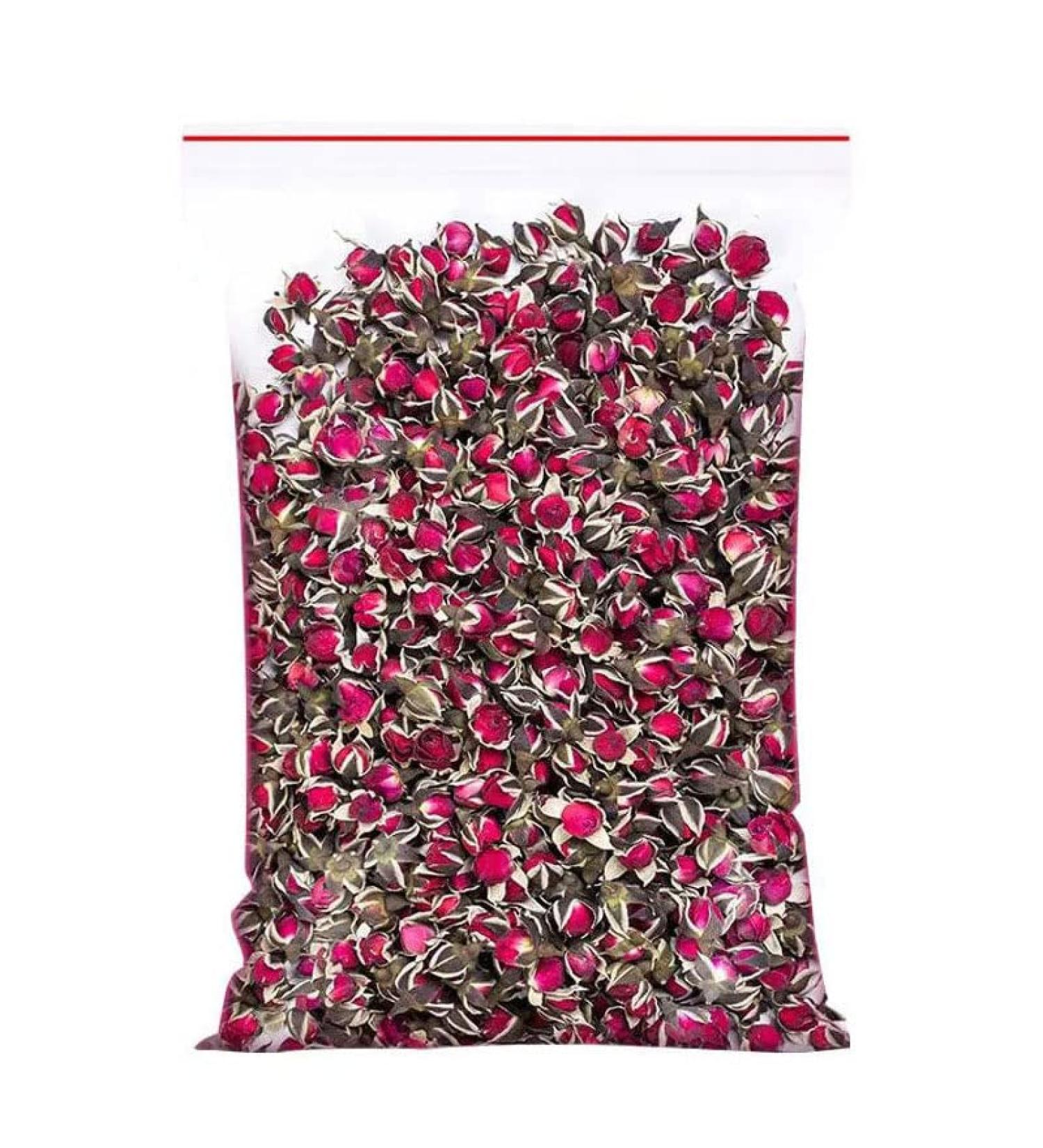 Red Golden-rim Rose Buds Tea 7.05 oz - Dried Flower Tea -Rose Petals Natural Herbal for Tea- Rosebud tea 200g - Buy Online on GoSupps.com