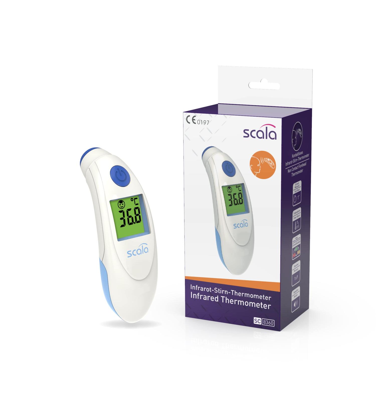 Buy Scala SC 8360 Blue Top Speed Night Infrared Forehead Thermometer - Accurate Fever Alarm | Fast International Shipping - Buy Online on GoSupps.com