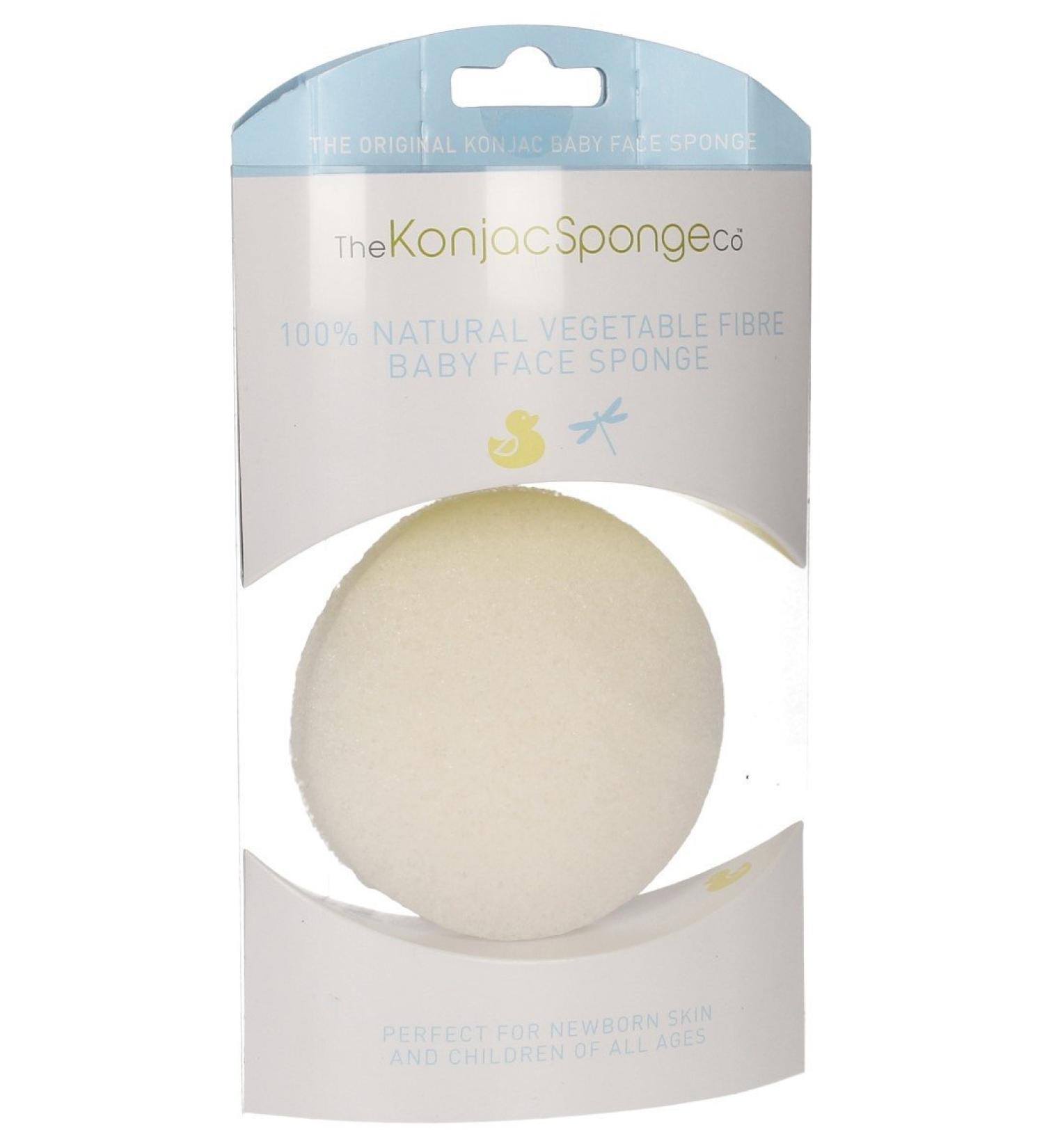 The Konjak Sponge Co Premium Baby Face Sponge Konjak Facial for Babies White