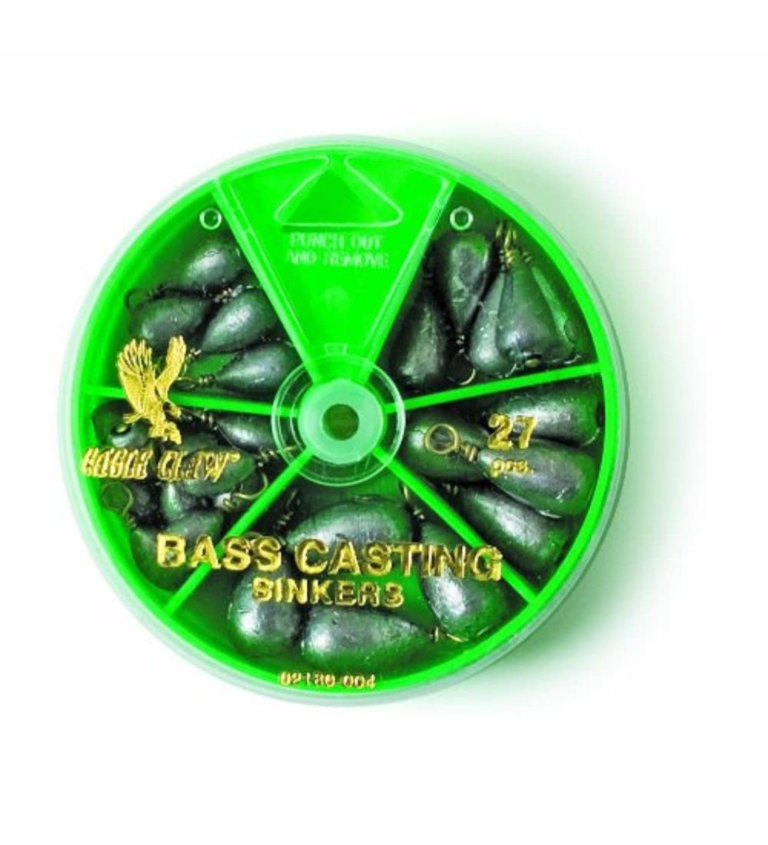 Eagle Claw Bass Casting Sinker Assortment - 27 Plain Lead Sinkers in Assorted Sizes - Buy Online on GoSupps.com