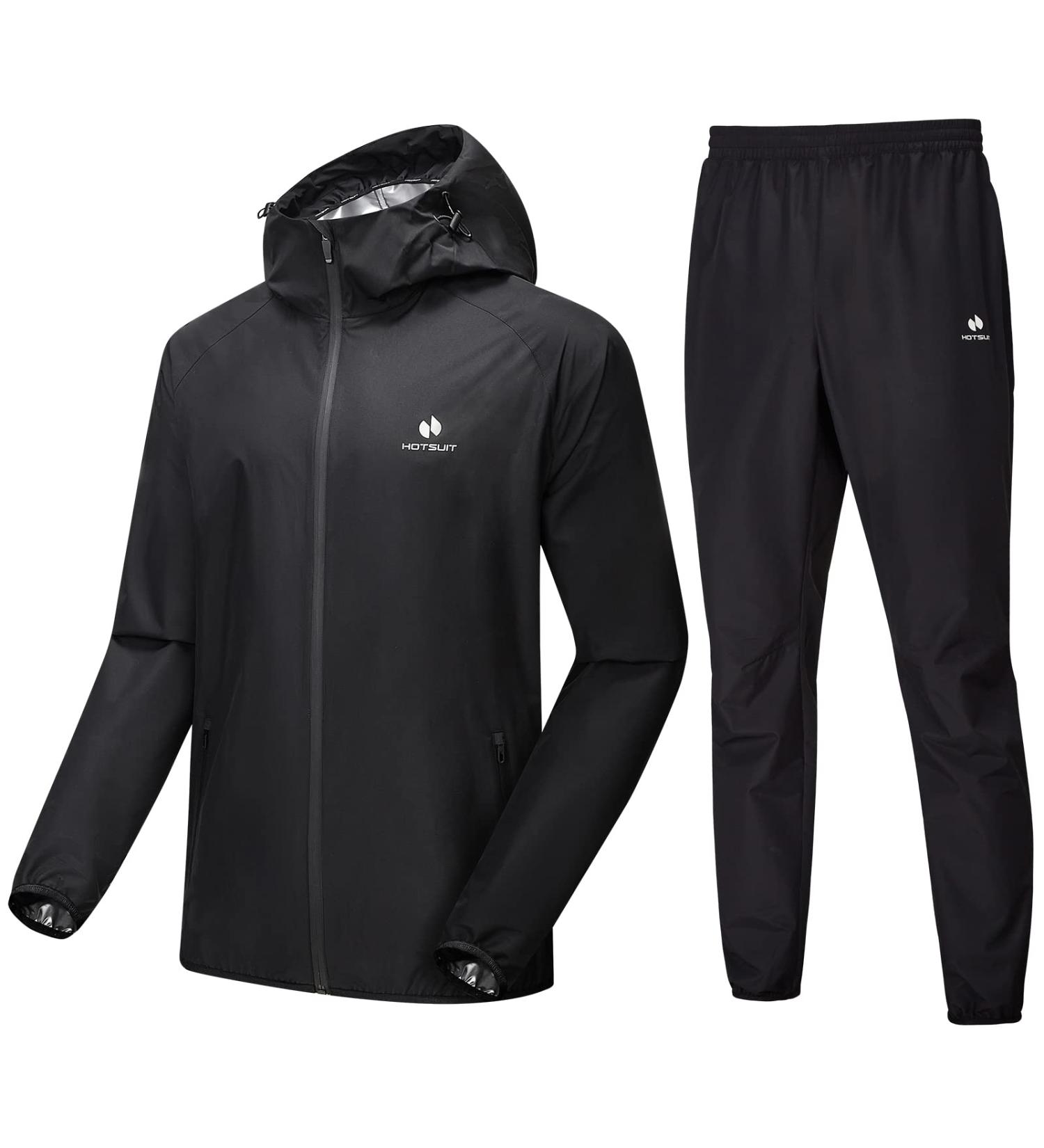 HOTSUIT Sauna Suit for Men - XL Black Weight Loss Sweat Suit - Buy Online on GoSupps.com