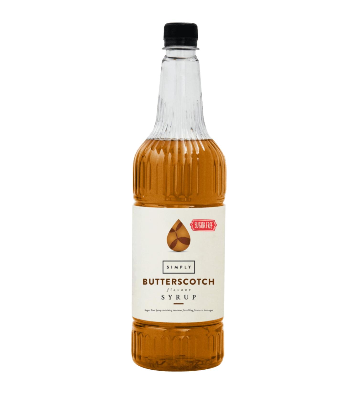 Simply Sugar Free Butterscotch Syrup Low Calorie Vegan & Nut Free Flavoured Syrup for Coffee Cocktails & Baking (1 Litre) - Buy Online on GoSupps.com