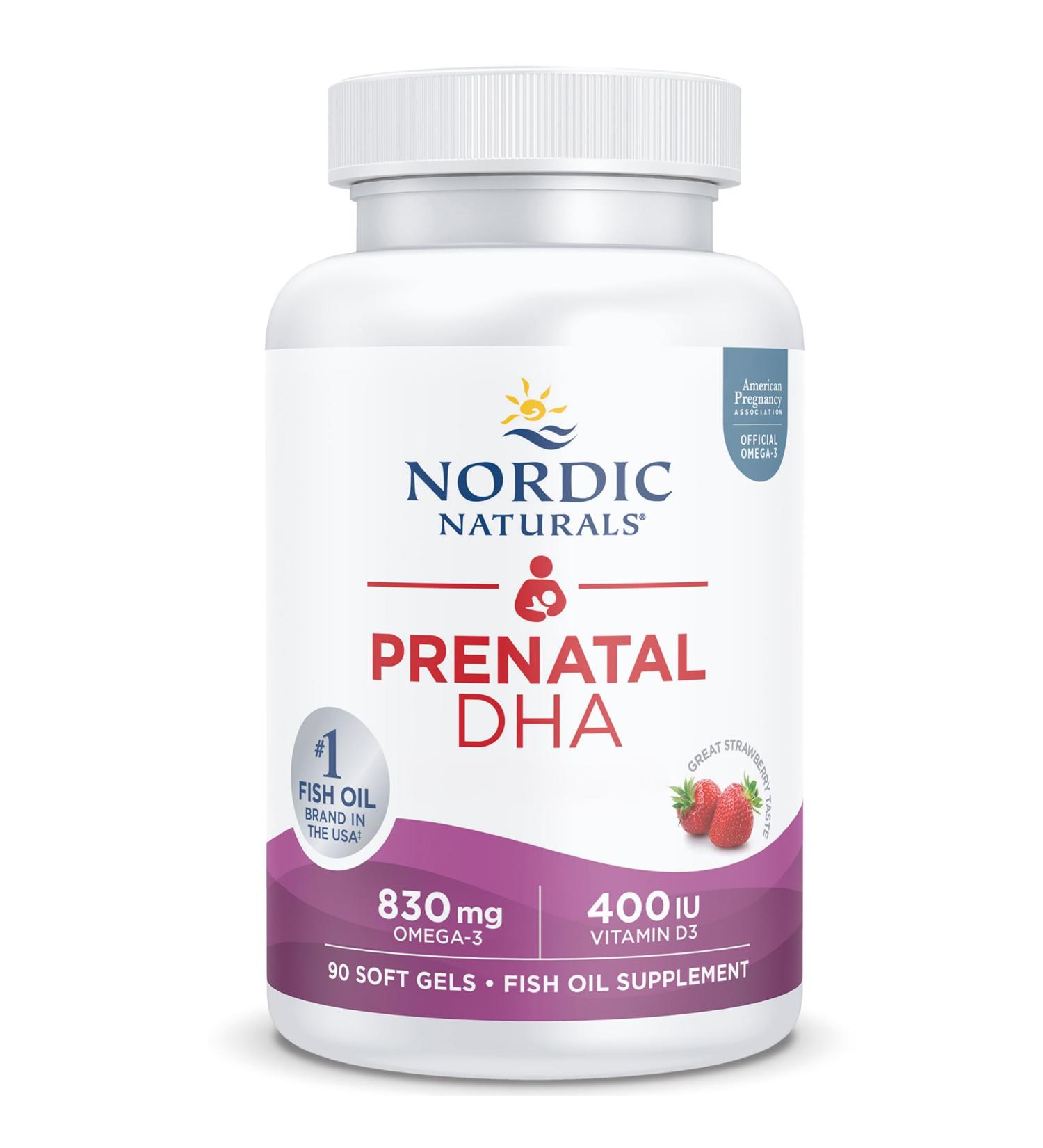 Nordic Naturals Prenatal DHA Omega-3 830mg with EPA and DHA High Dosed Neutral Taste 90 Soft Capsules Lab Tested Soy Free Gluten Free Non-GMO - Buy Online on GoSupps.com