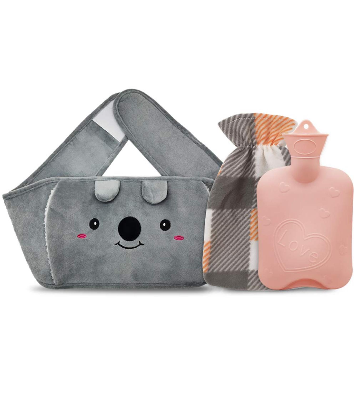 Rubber Hot Water Bottle with Soft Waist Cover - Pink | Pain Relief for Neck, Back, Shoulder, Legs | Waist Warmth | Hot Water Bag Pouch - Buy Online on GoSupps.com