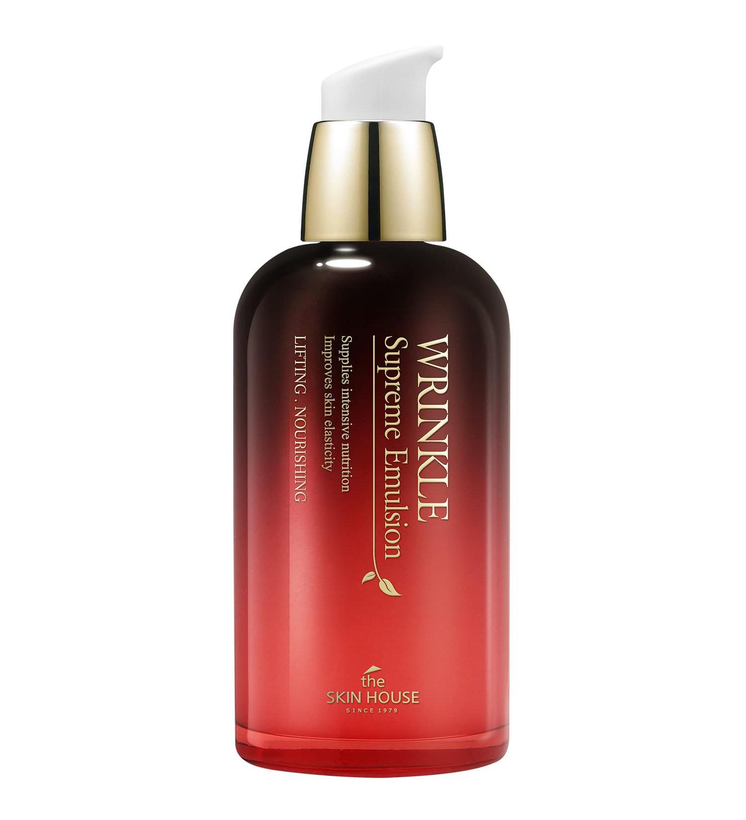 Buy THE SKIN HOUSE Wrinkle Supreme Emulsion 4.40 fl.oz - Korean Red Ginseng & Mushrooms for Fine Lines & Wrinkles Lightweight Anti-Aging Serum 130ml - International Shipping Available - Buy Online on GoSupps.com