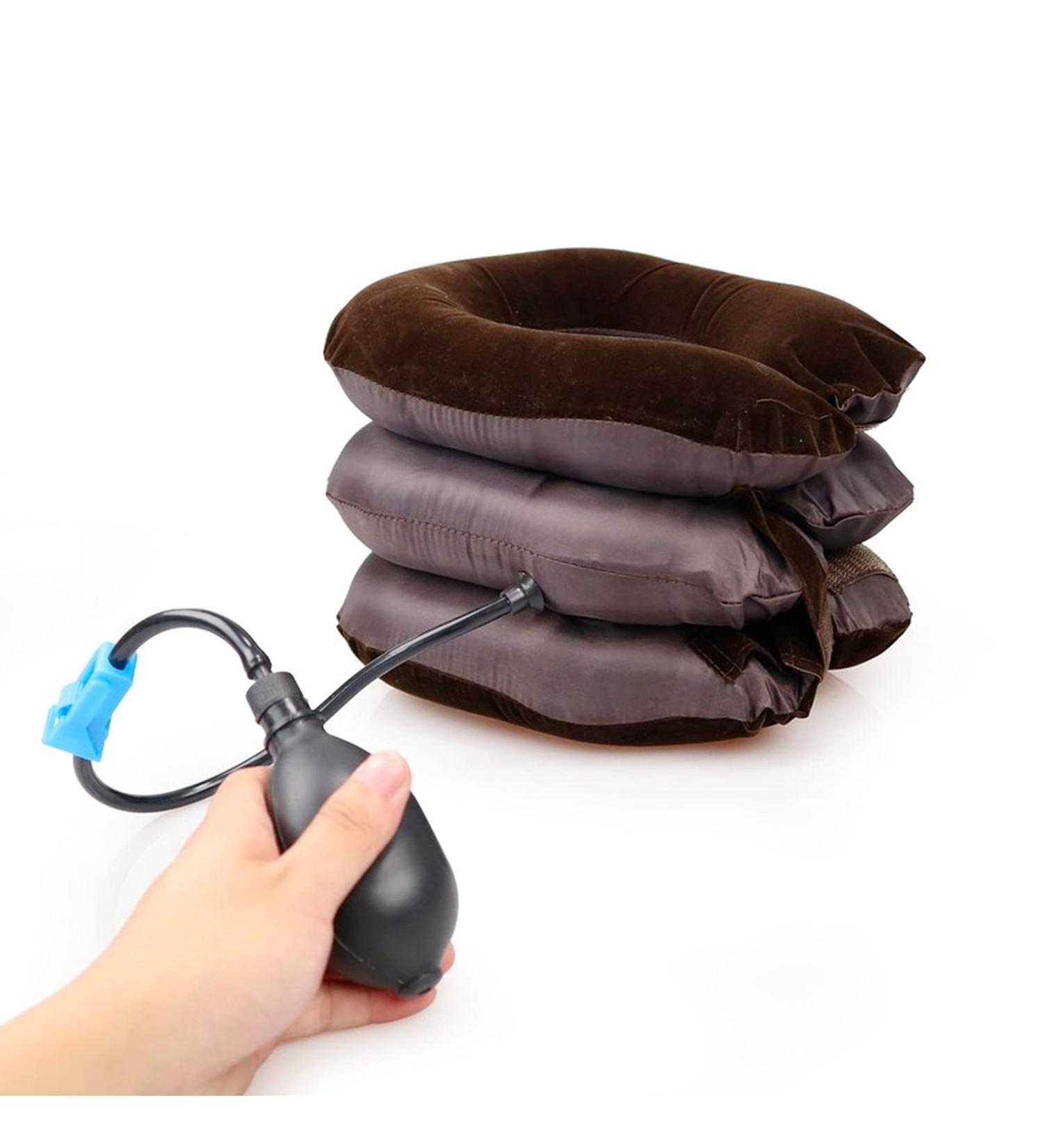 Brown Neck Stretcher Inflatable Air Neck Traction Apparatus Devic Neck Cervical Collar Pillow Pain Stress Pain Relief Tractor - Buy Online on GoSupps.com