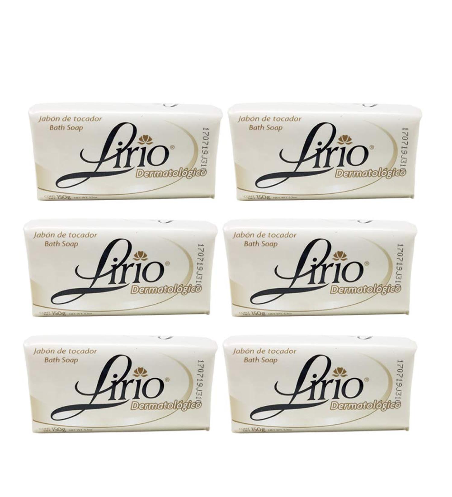 Lirio Dermatologico Glycerin Enriched Antibacterial Bar Soap 5.3 Oz - Pack of 6 | Daily Use for All Skin Types - Buy Online on GoSupps.com