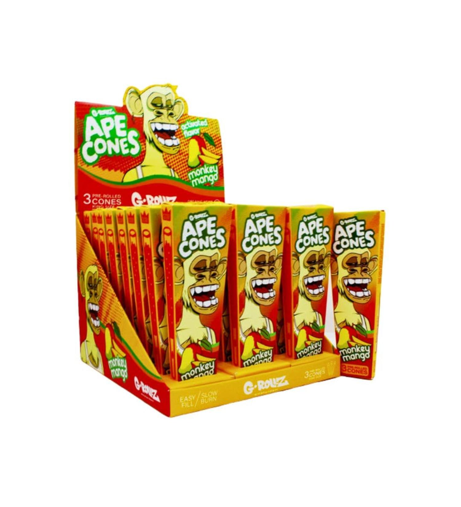 G-Rollz Ape Cones - Monkey Mango - 3 Cones Per Pack