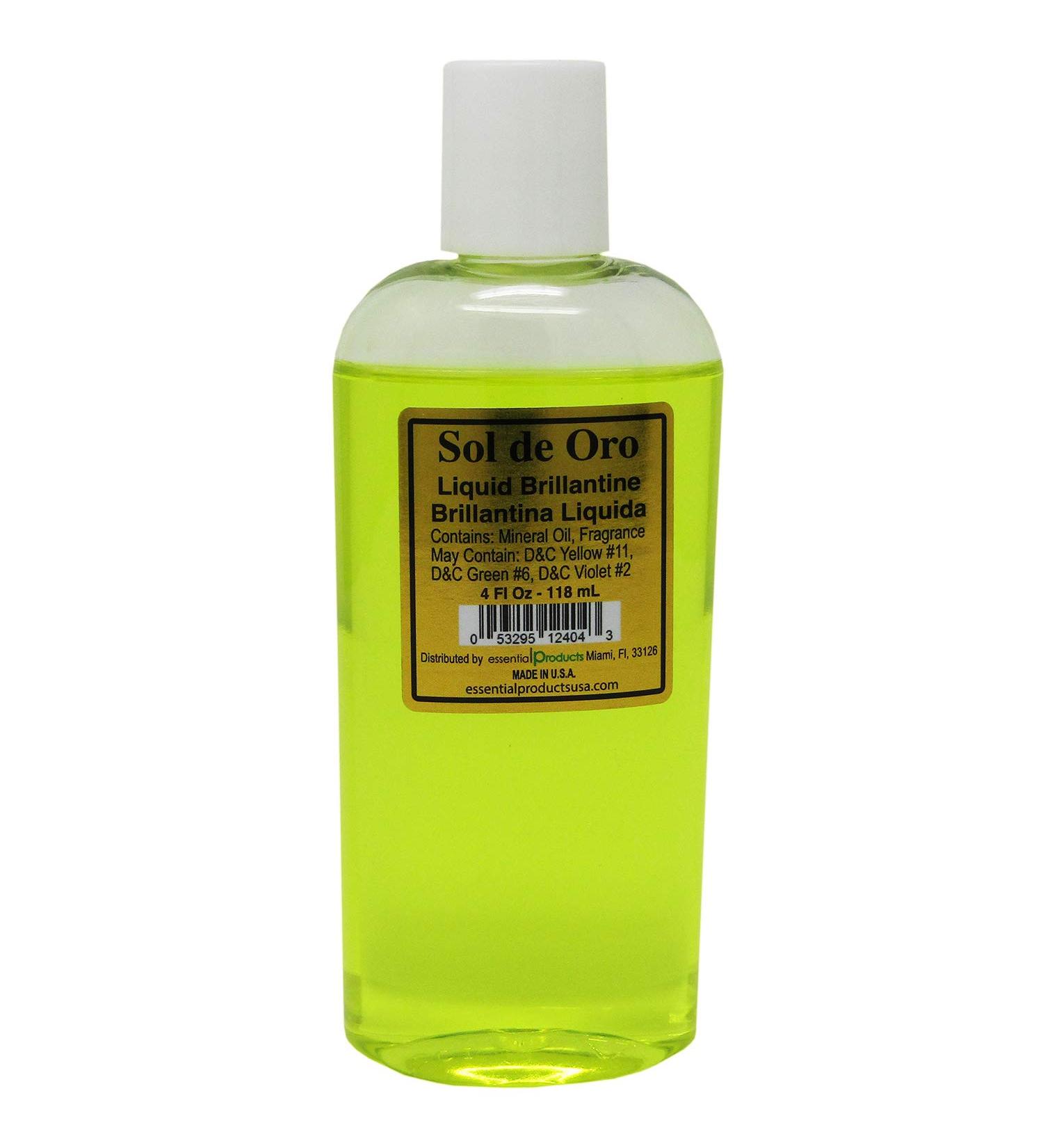 Sol de Oro Liquid Brillantine Yellow 4 fl oz - Premium Brillantina Liquida Amarrilla for Shine & Style - International Shipping Available - Buy Online on GoSupps.com
