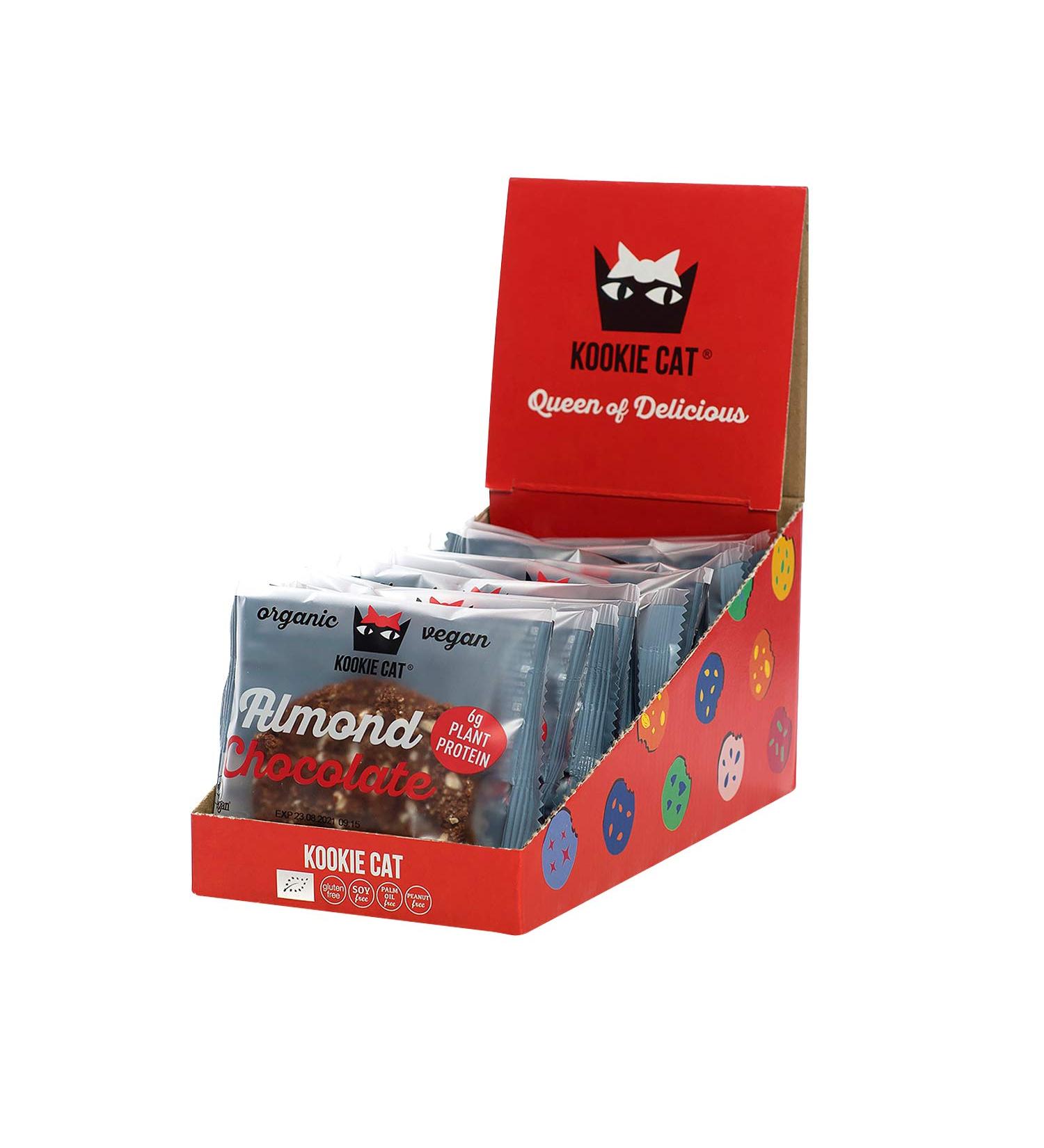 Kookie Cat Vegan Vanilla Chocolate Chip Cookies Individually Wrapped Gluten Free Soy Free Organic & Organic Cashews & Oats - 12 X 50g Multipack - Buy Online on GoSupps.com