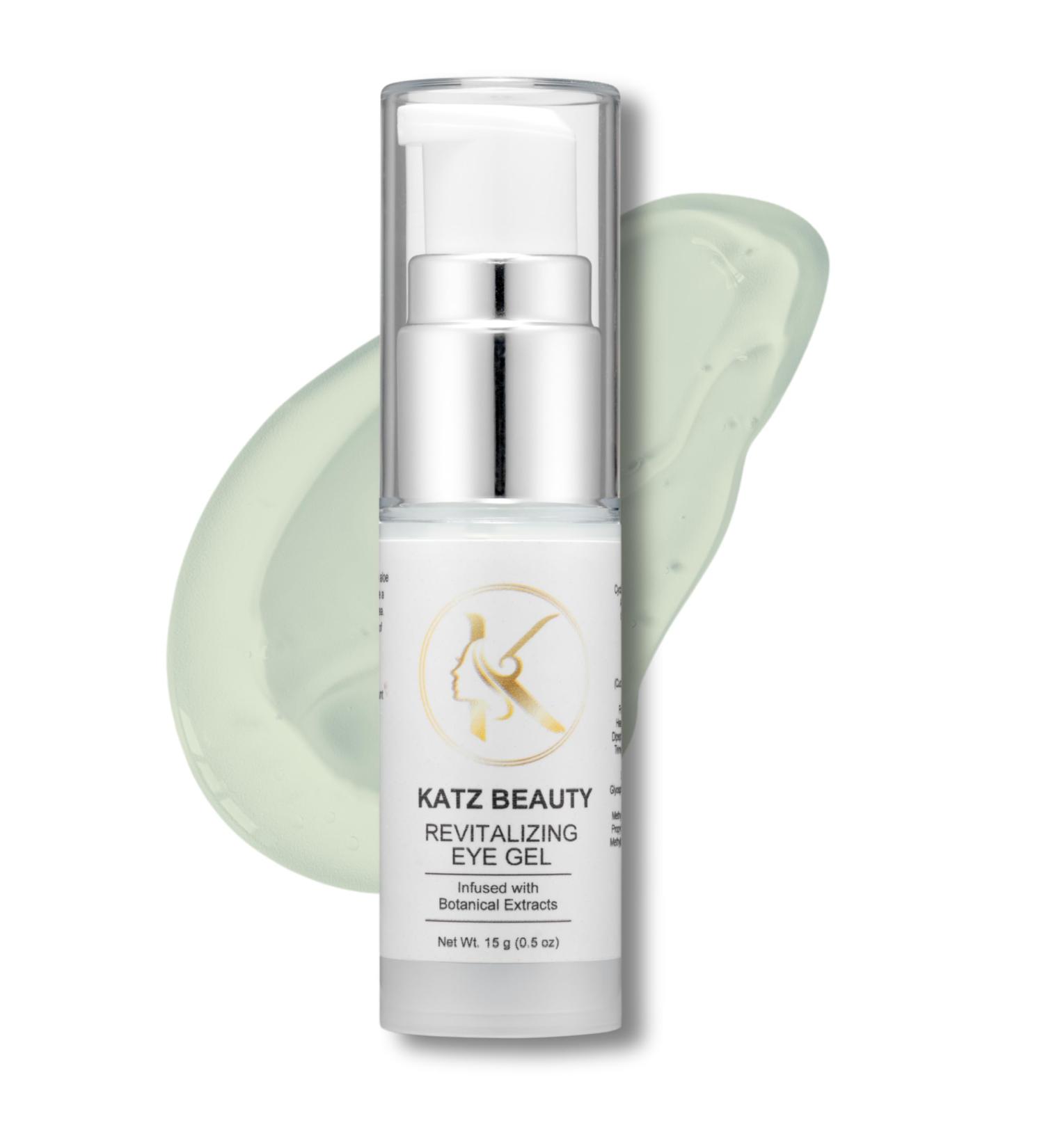 Katz Beauty Revitalizing Eye Gel 0.5 oz - Hydrating Brightening & Puffiness-Reducing Eye Cream with Aloe & Cucumber - Buy Online on GoSupps.com