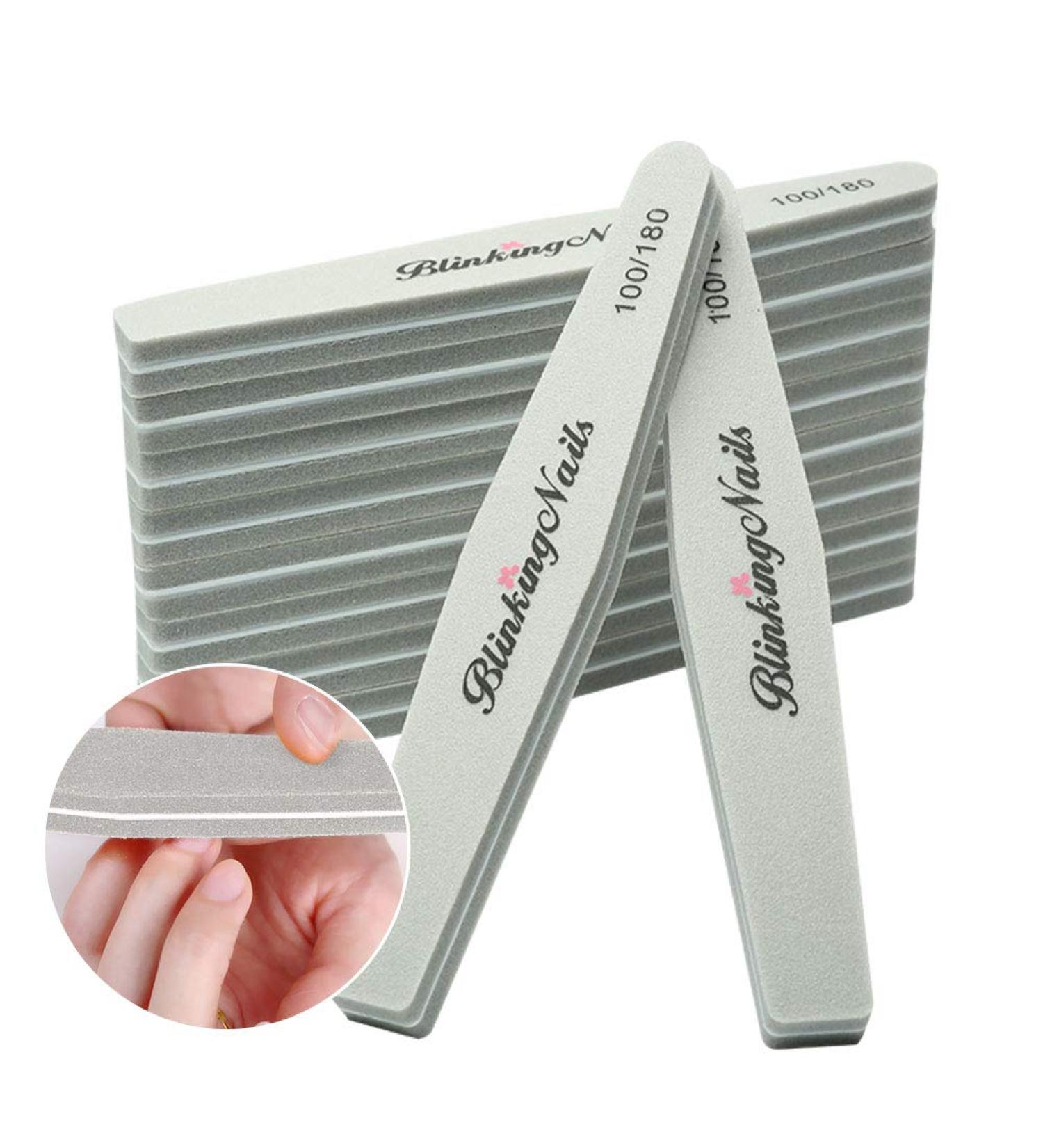 Sponge Nail File and Buffers 10Pcs - Double Sided 100/180 Grit Nail Buffer for Professional Manicure - Gray - Buy Online on GoSupps.com