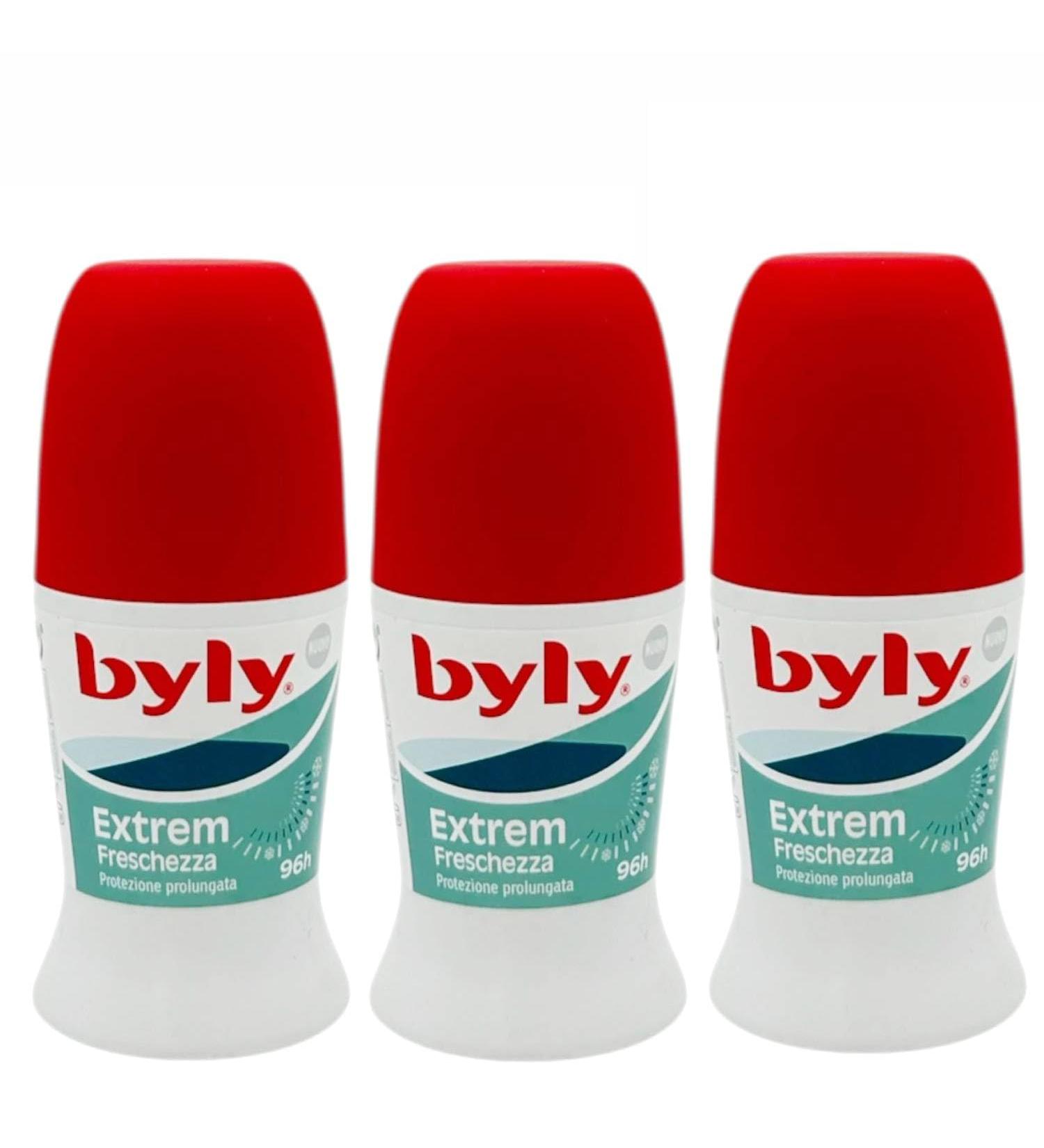  BYLY Byly Unisex Extreme Roll-On Deodorant 50ml - Intense Freshness 96H Long-Lasting Protection Odor Control Dermatologically Tested (Extreme Freshness 6 Units) - Buy Online on GoSupps.com
