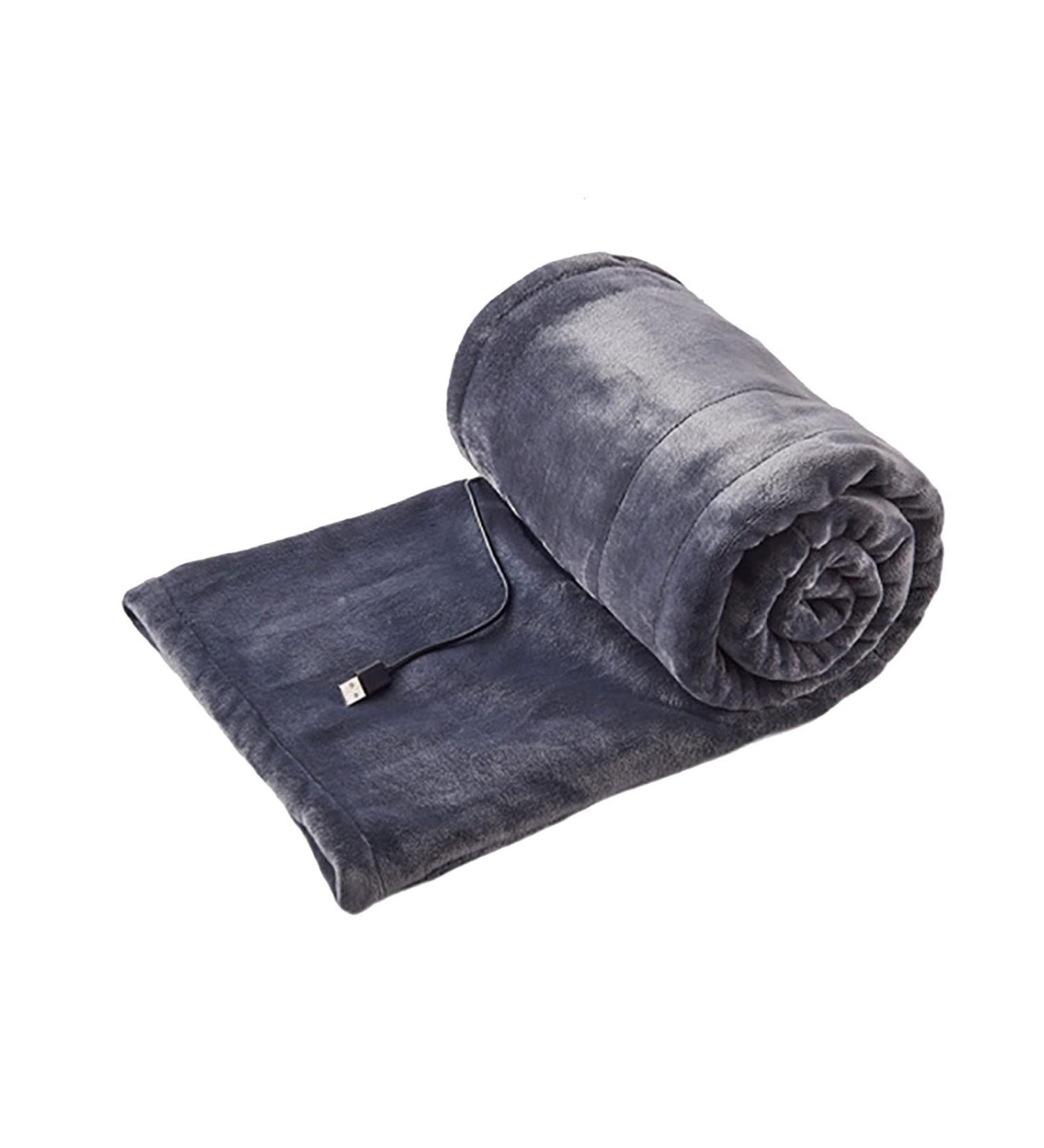 Multifunctional USB Electrical Heating Cushion - Fast Flannel Warmer for Office Lunch | Washable Gray Blanket (62.9 x 31) - Buy Online on GoSupps.com