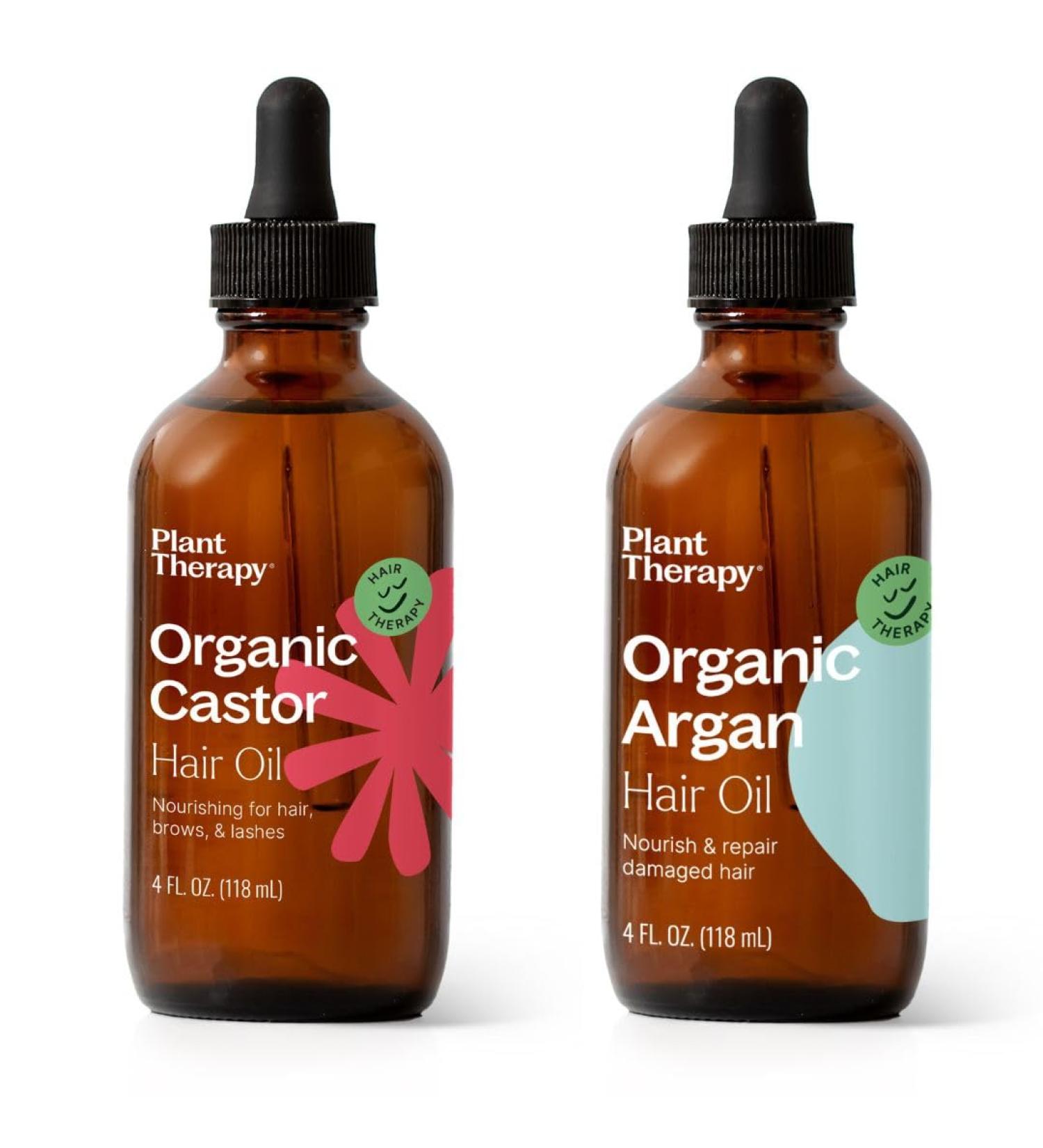 Plant Therapy Castor Oil USDA Organic Cold Pressed 100% Pure Hexane Free 4 oz & Hair Therapy Moisturize & Protect Hair Oil 4 oz Organic Argan Oil 100% Pure and USDA Organic for Face Hair & Skin - Buy Online on GoSupps.com