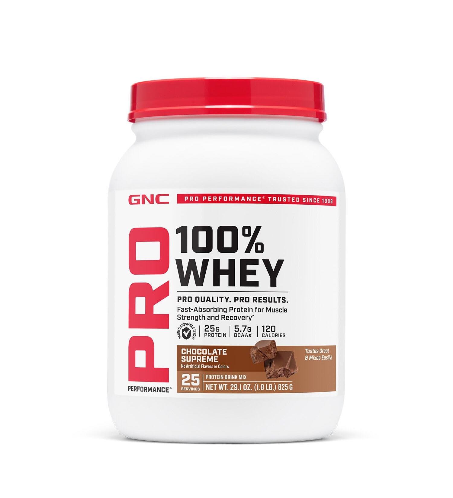 GNC Pro Performance 100% Whey Protein Powder 2.0 Fast Absorbing for Muscle Strength and Recovery Chocolate 25 Servings Chocolate 25 Servings - Buy Online on GoSupps.com