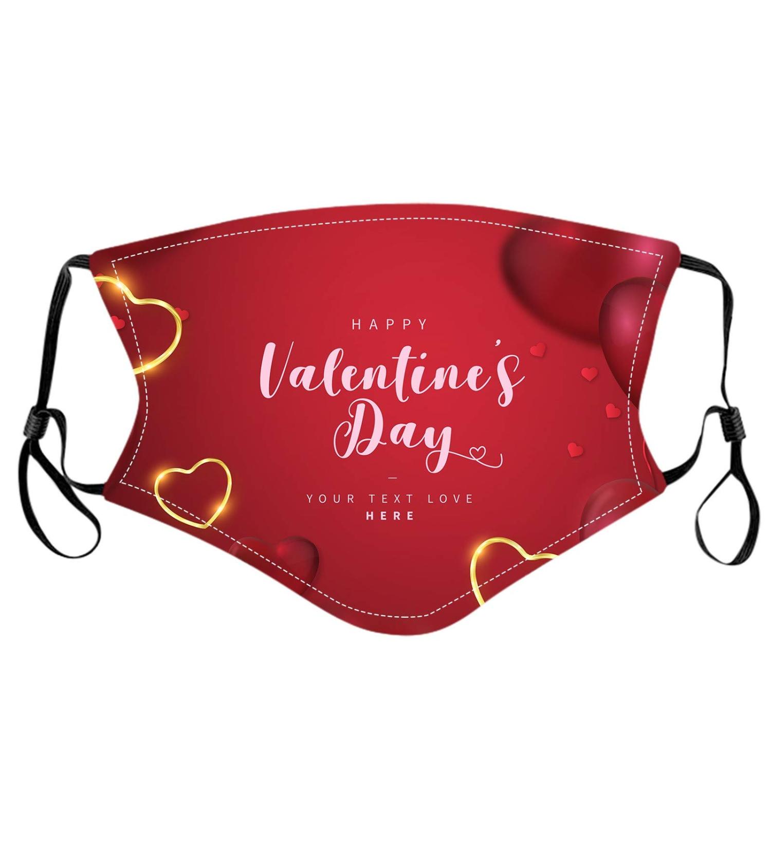 ZQP Face Cloth for Unisex Adults Romantic Pink Heart Stones On Black Background Love Valentines Day Theme Cold Mouth Dustproof Double Protection - Buy Online on GoSupps.com