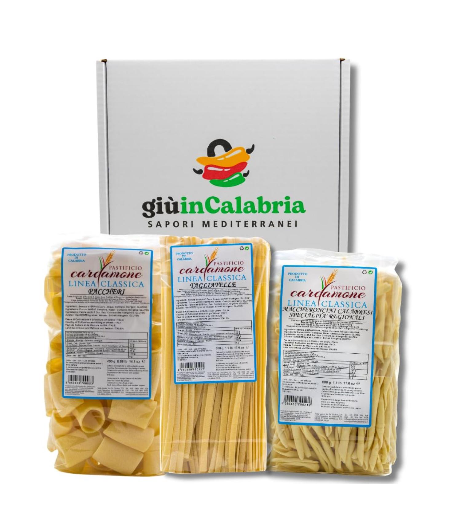  sapori mediterranei Mediterranean Flavors Test Box: Artisanal Calabrese Linguine Paccheri and Maccheroni 100% Natural 1.4 kg - Buy Online on GoSupps.com