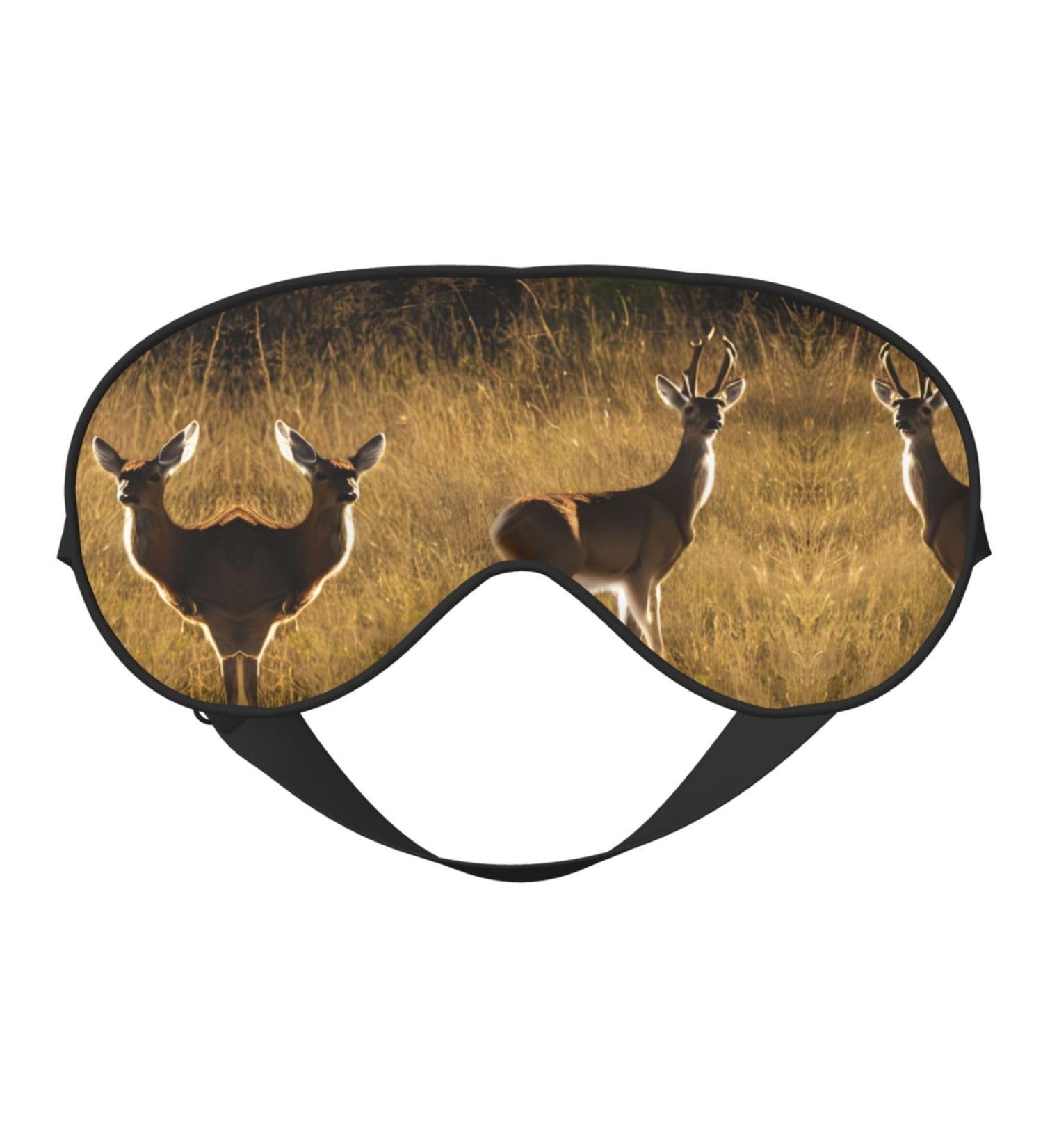 Cute Deers Print Double-Sided Eye Mask | Soft Light Blocking Eye Mask for Better Sleep | International Shipping Available - Buy Online on GoSupps.com
