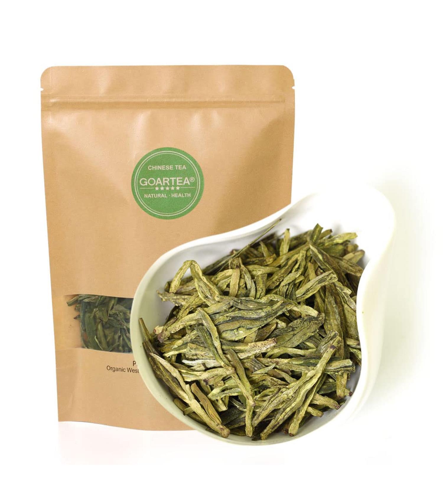 GOARTEA Th Vert - 100g (3.5 Oz) Premium West Lake Xihu Long Jing Longjing Th Vert Dragon Well Spring Loose Leaf Chinese Green Tea - Buy Online on GoSupps.com