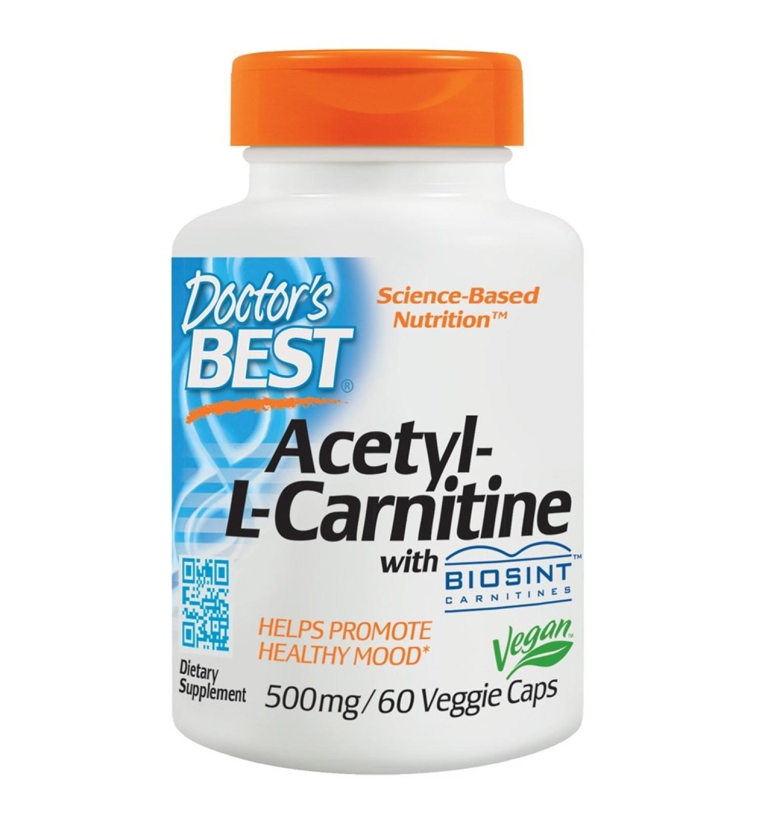 Doctor's Best Acetyl-L-Carnitine 588mg - 60 Capsules, featuring Sigma Tau Carnitine - Buy Online on GoSupps.com