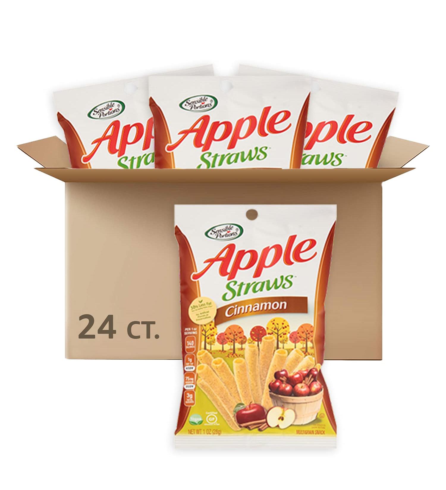 Sensible Portions Apple Straws Cinnamon 1 Oz - Pack of 24 | Healthy Snack - Buy Online on GoSupps.com