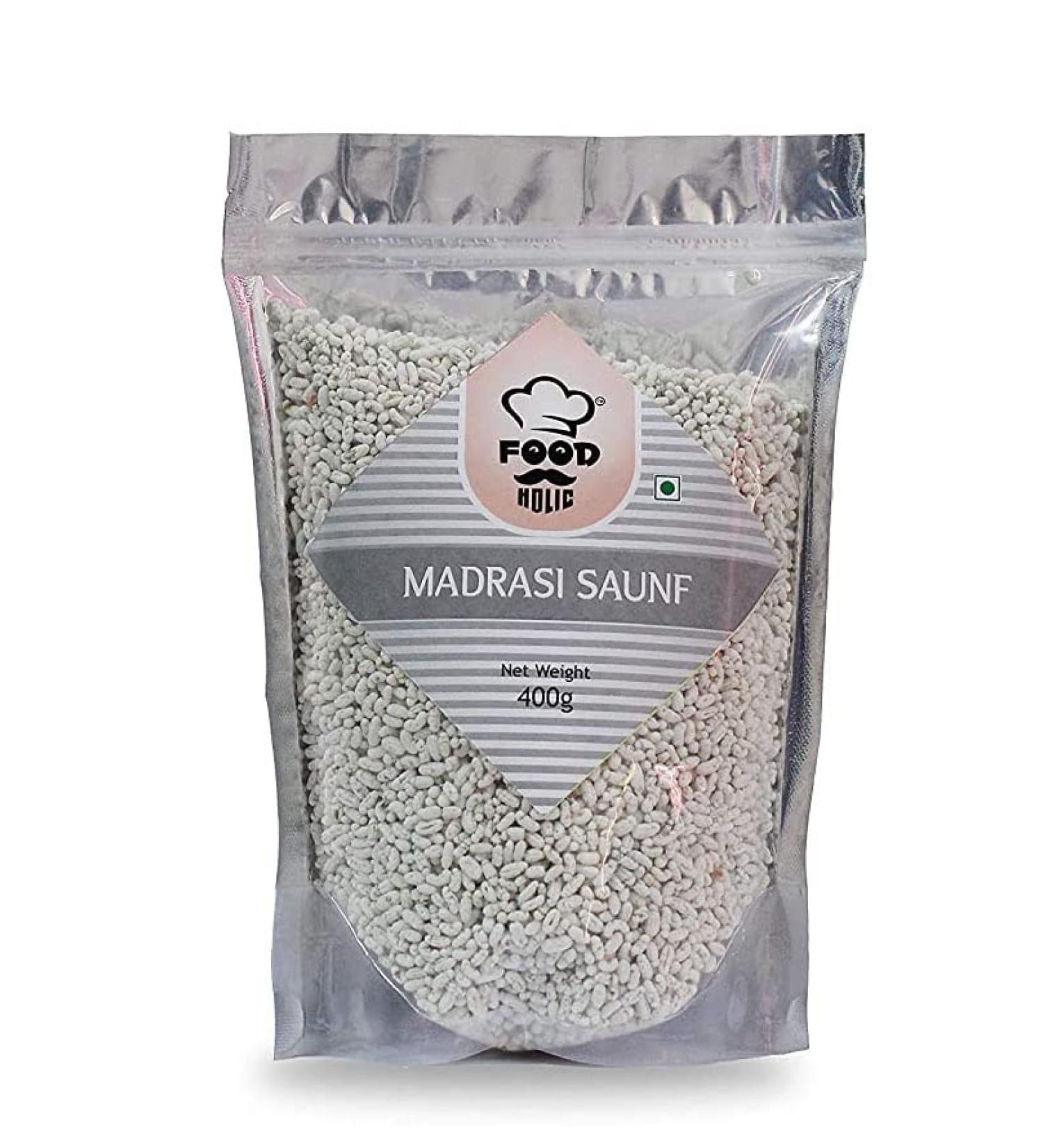 FOODHOLIC Peppermint New Mouth Freshener White Sweet Fennel Seeds Mukhwas (Madrasi Saunf) (400 GM)_Packing May Vary