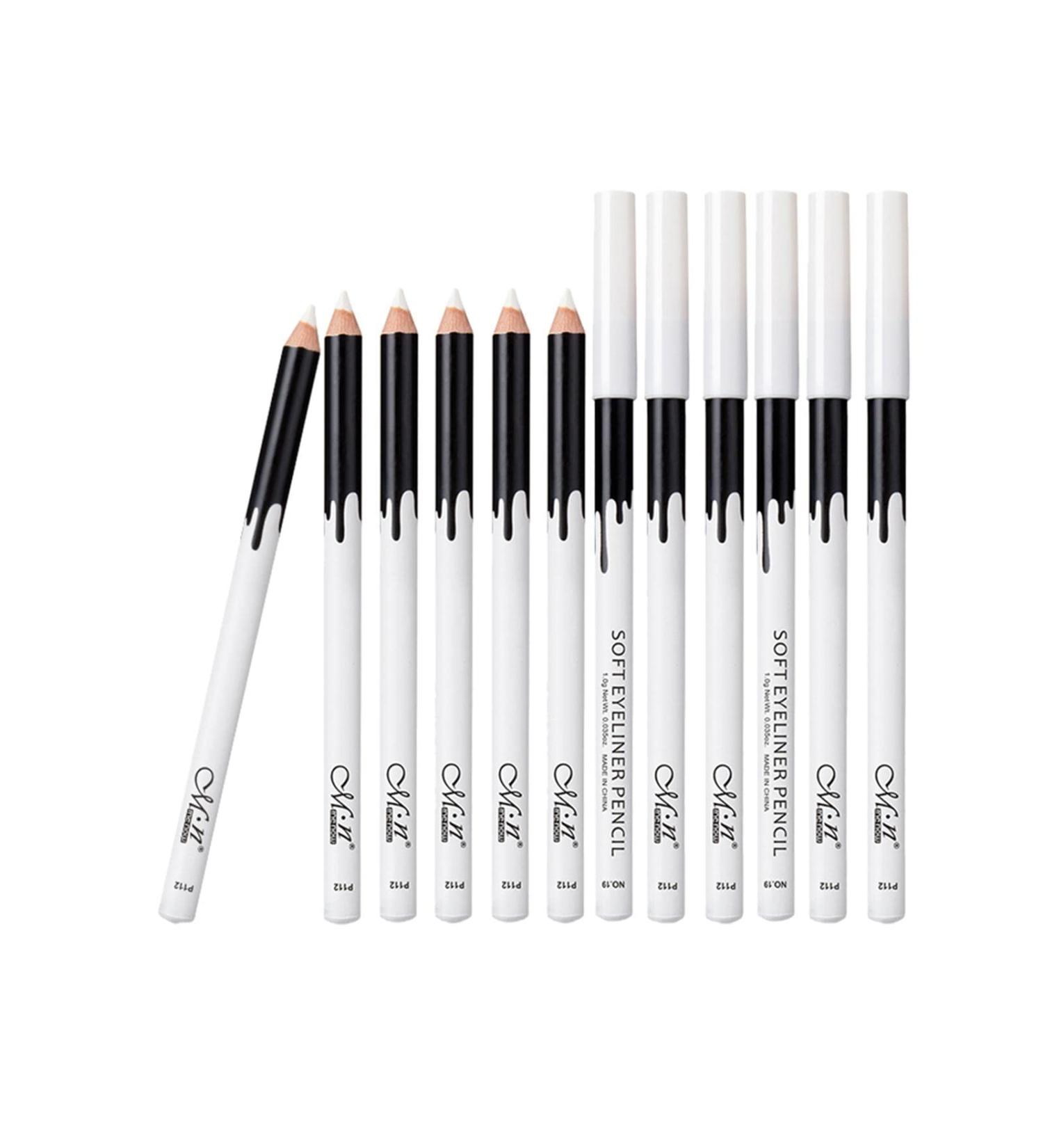  Tiuimk 12 Pcs Makeup Pencil Set Waterproof Eyeshadow Eyeliner Pencil White - Buy Online on GoSupps.com