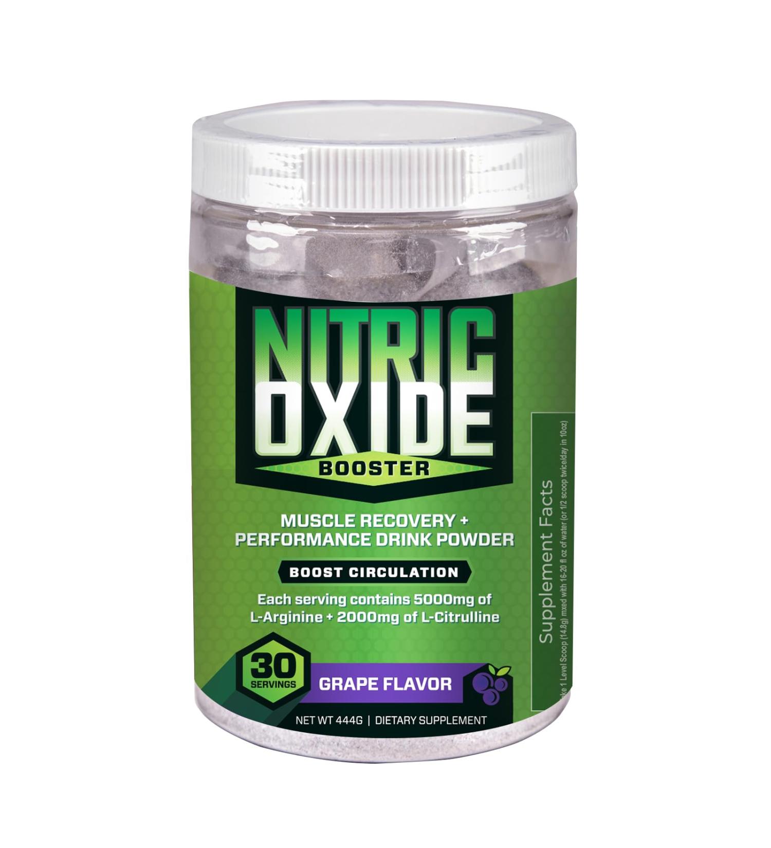 Nitric Oxide Booster - Stimulant-Free Pre-Workout Powder with L-Arginine & L-Citrulline | Boost Energy & Recovery | Grape Flavor - 30 Servings - Shop Now - Buy Online on GoSupps.com