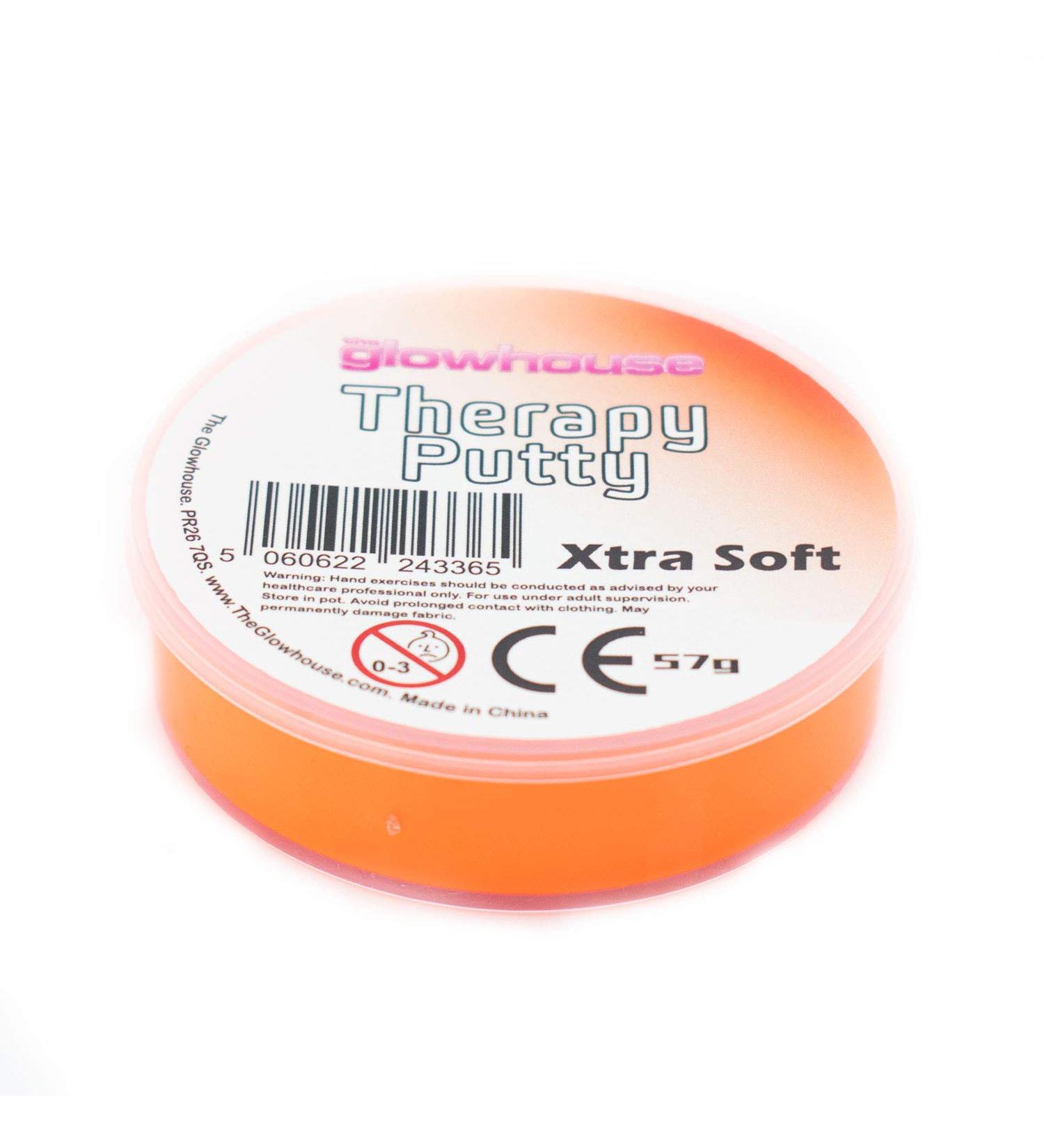 Premium Therapy Putty Squeezable Non-Toxic Hand Exercise Anti-Stress for Adults & Children 57g (Orange - Xtra Soft)
