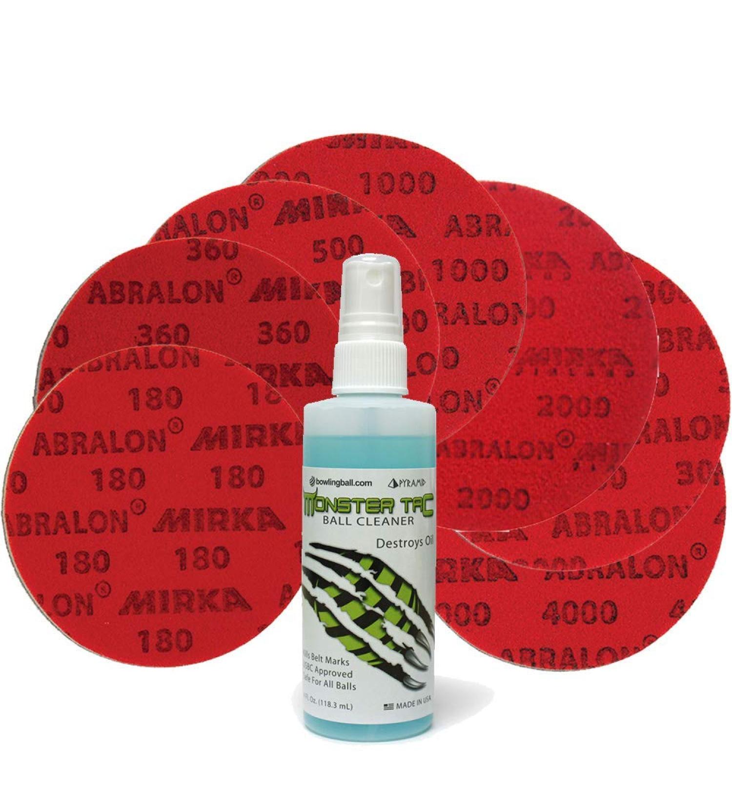 bowlingball.com Total Bowling Ball Resurfacing Kit - Set of 7 Abralon Pads + Monster Tac - Buy Online on GoSupps.com