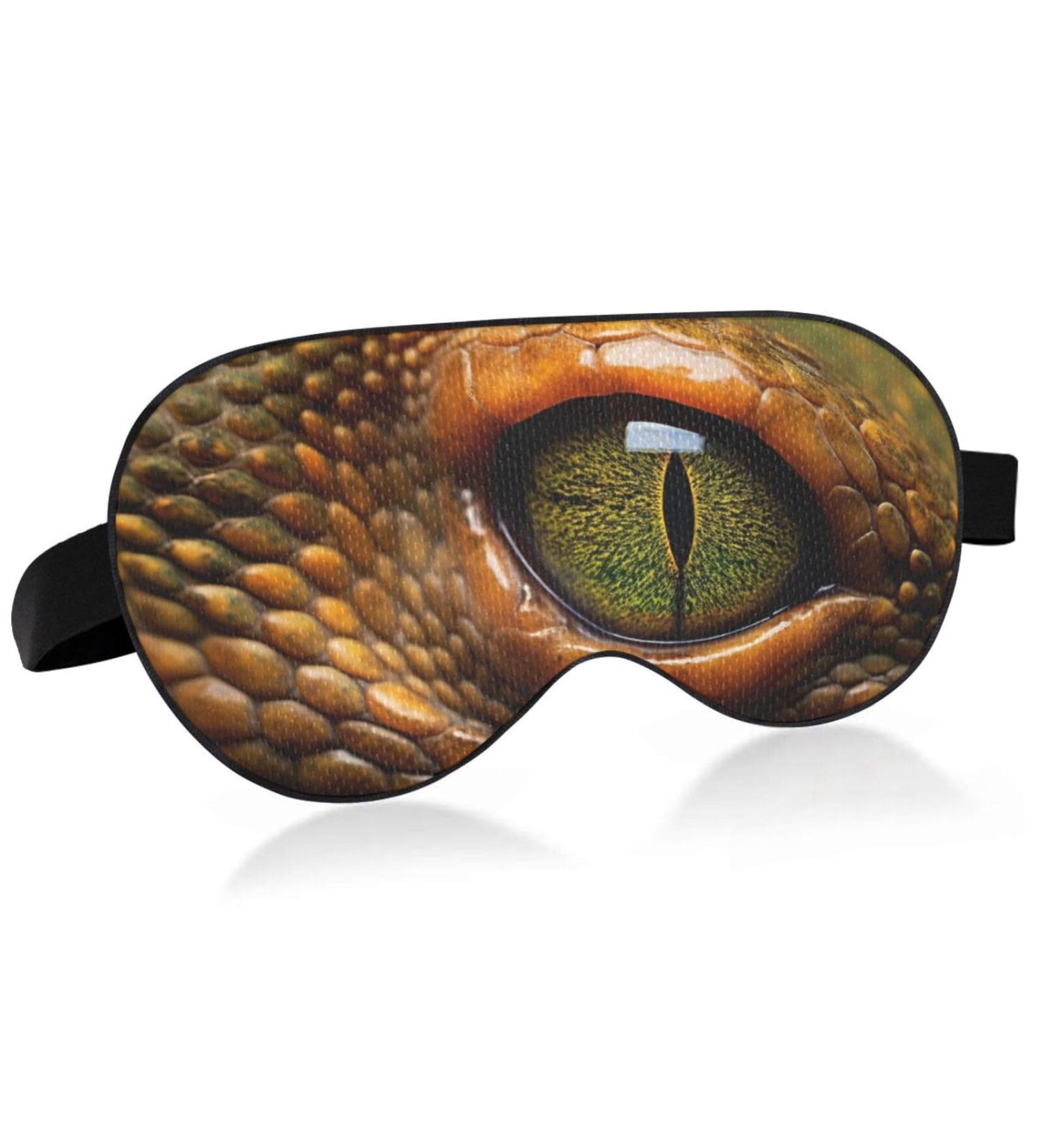 Snake Eye Green Sleep Mask - Light Blocking Eye Cover for Sleeping Travel & Naps | Adjustable Strap Soft & Lightweight for Men & Women - Buy Online on GoSupps.com